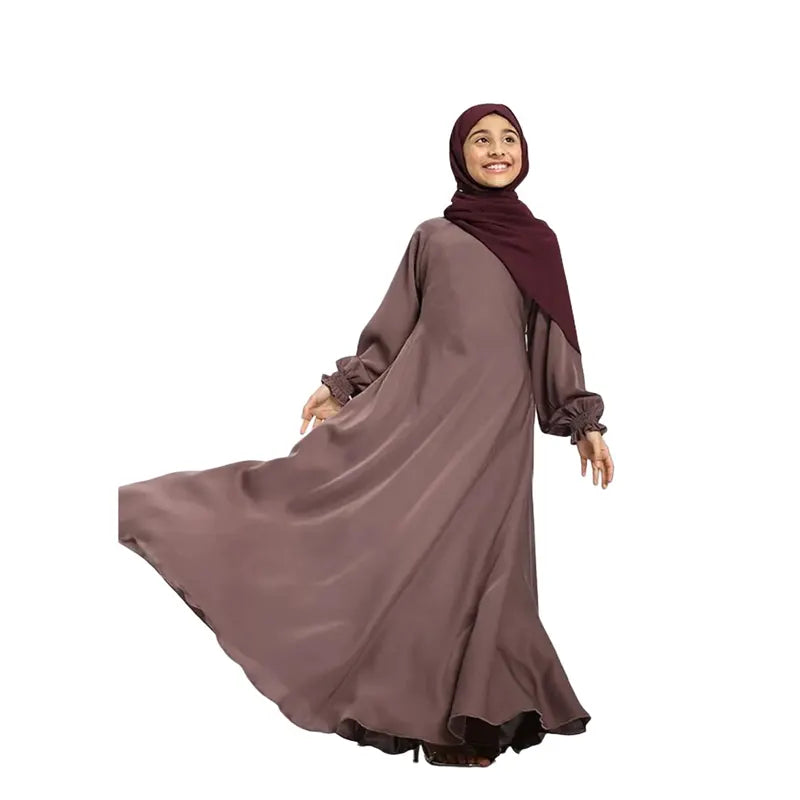 Girls Mauve Umbrella Abaya