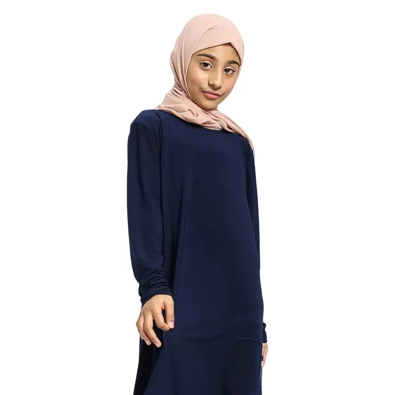 Girls Navy Jersey Abaya