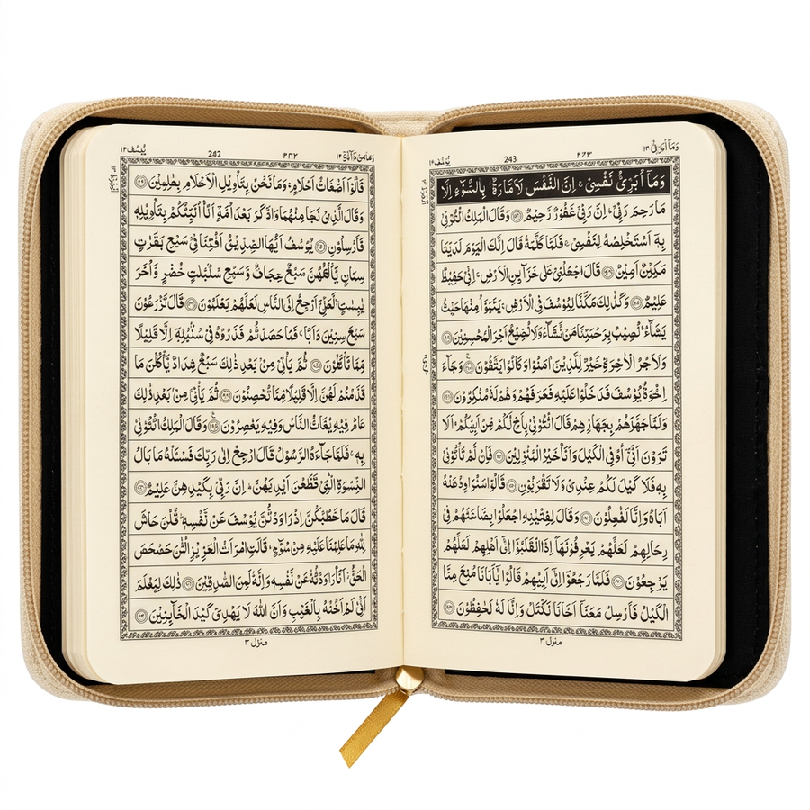 Gold Quran Zipped 15 lines Indo Pak 347 - A6