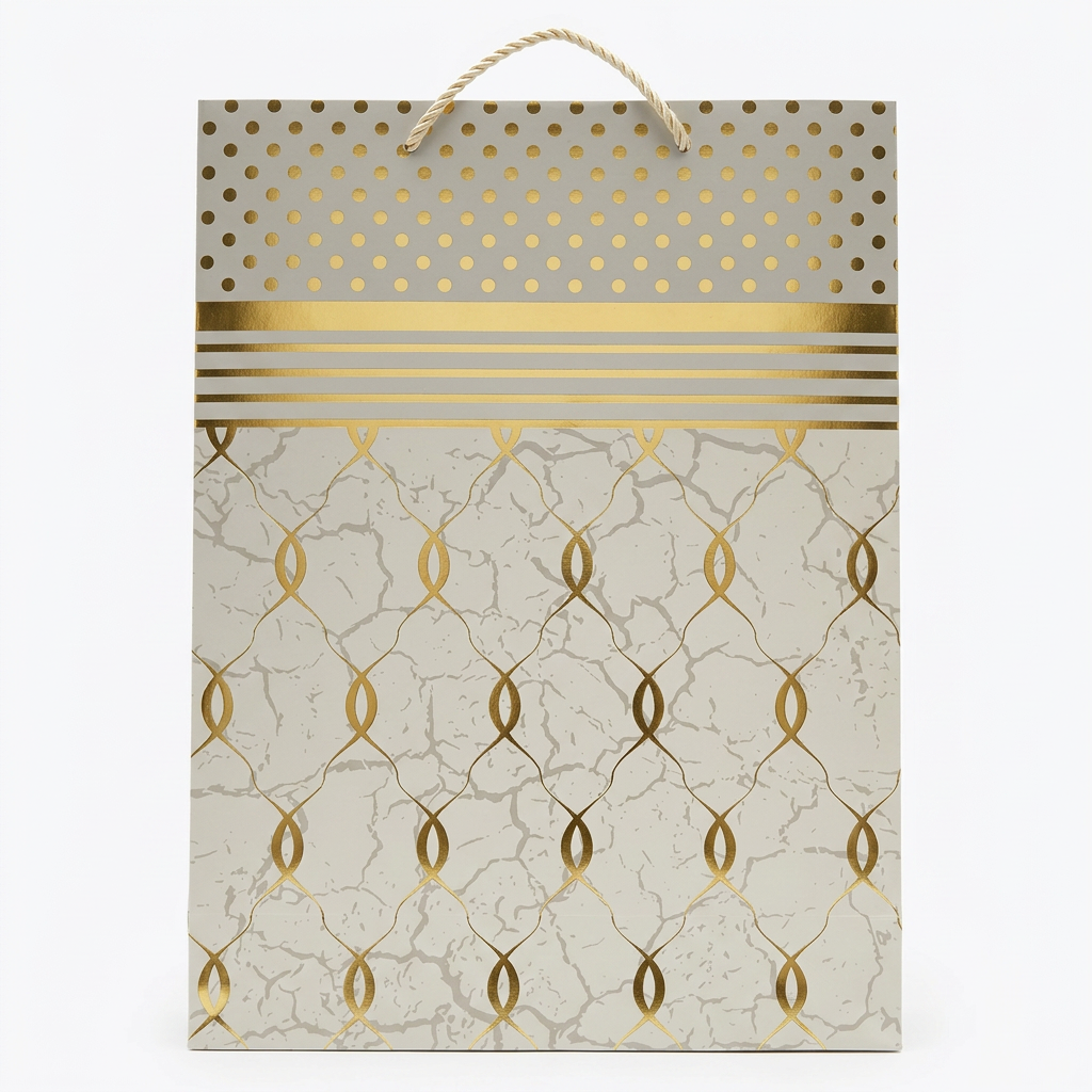Gold Swirl Marble Gift Bag - Large