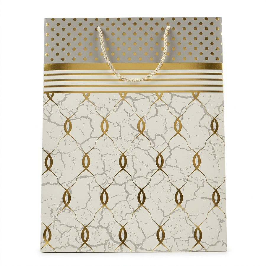 Gold Swirl Marble Gift Bag - Small
