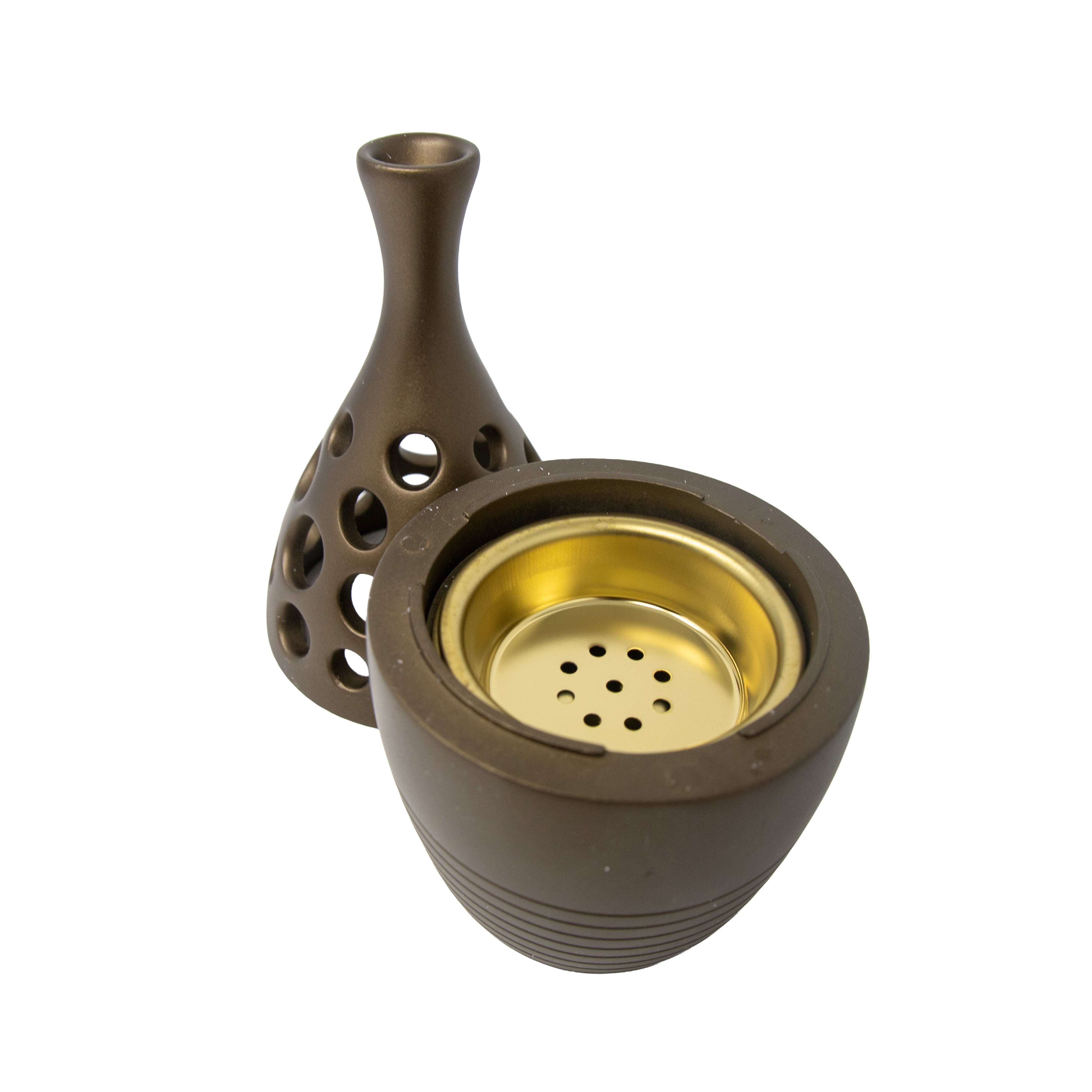 Sculpted Champagne Bakhoor Burner H7504