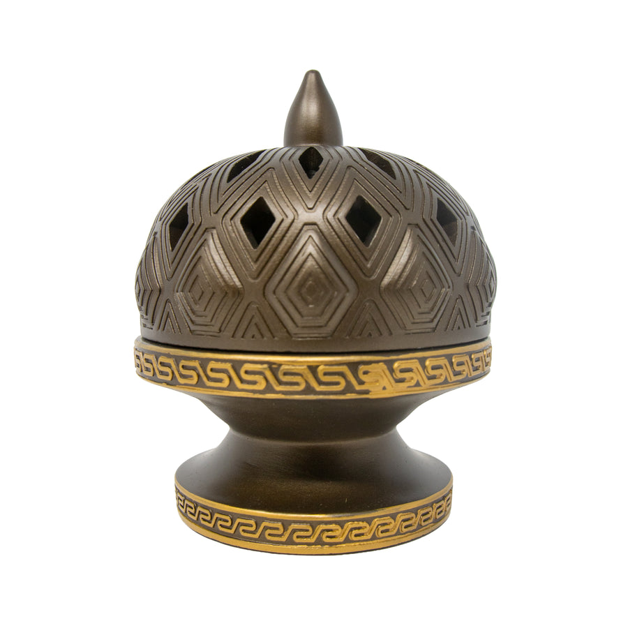 Patterned Champagne Bowl Bakhoor Burner H7523