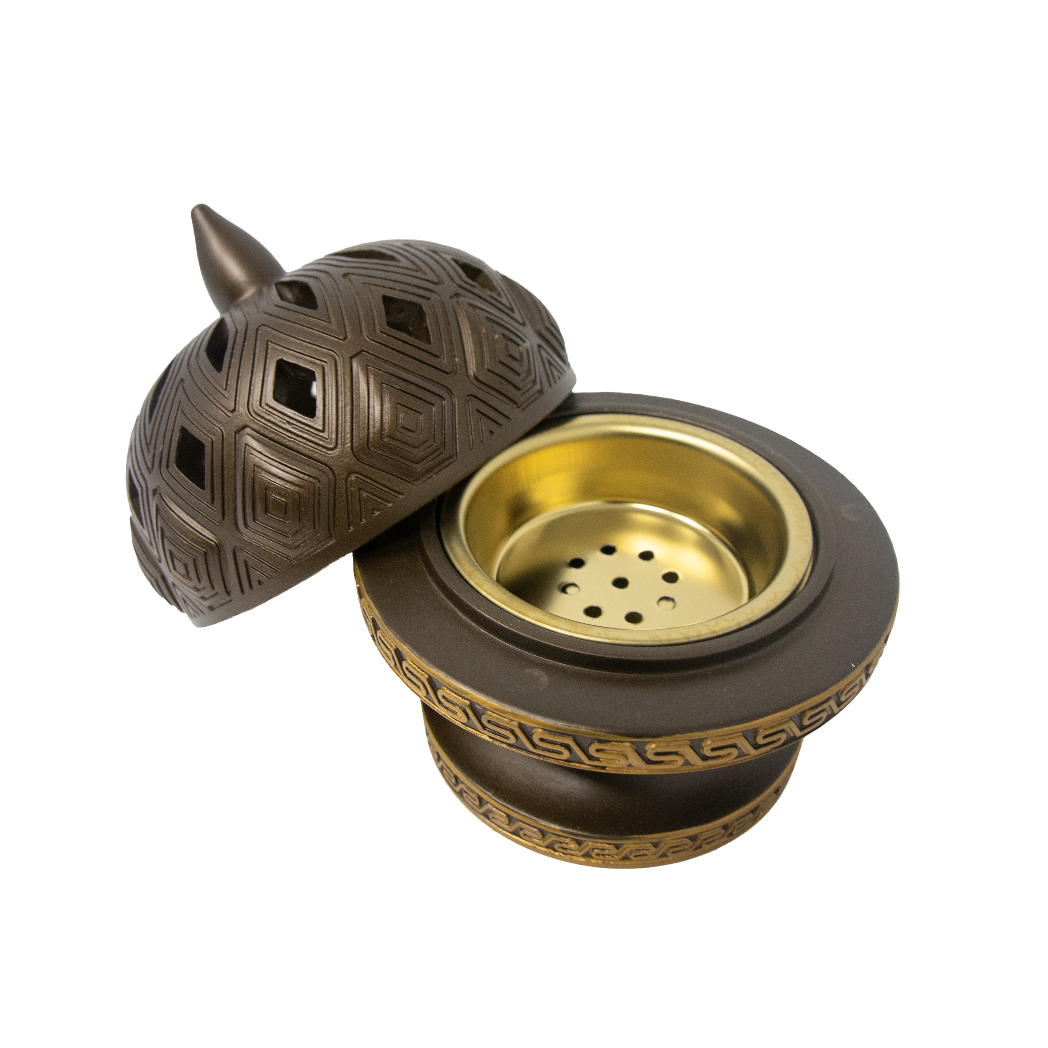 Patterned Champagne Bowl Bakhoor Burner H7523
