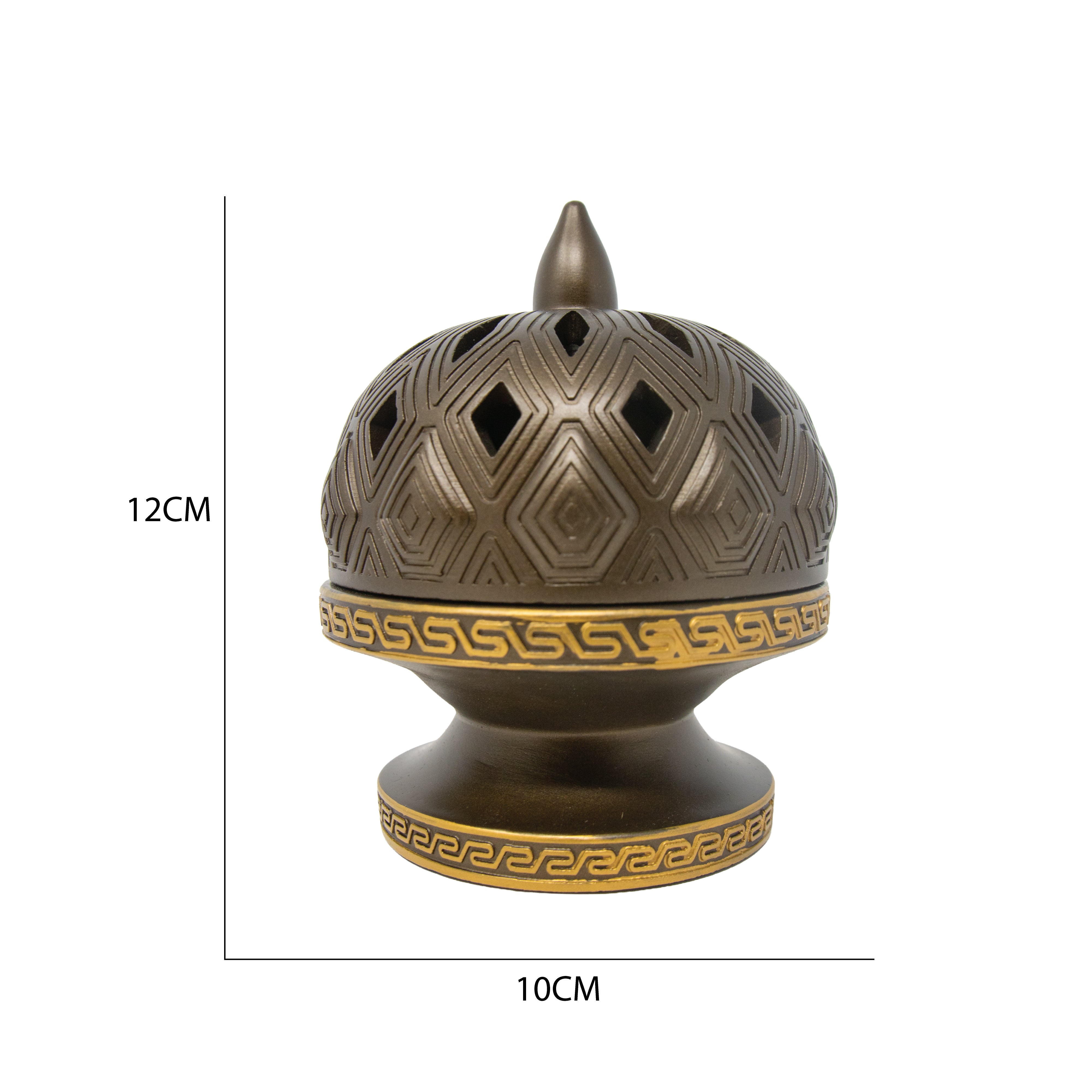 Patterned Champagne Bowl Bakhoor Burner H7523