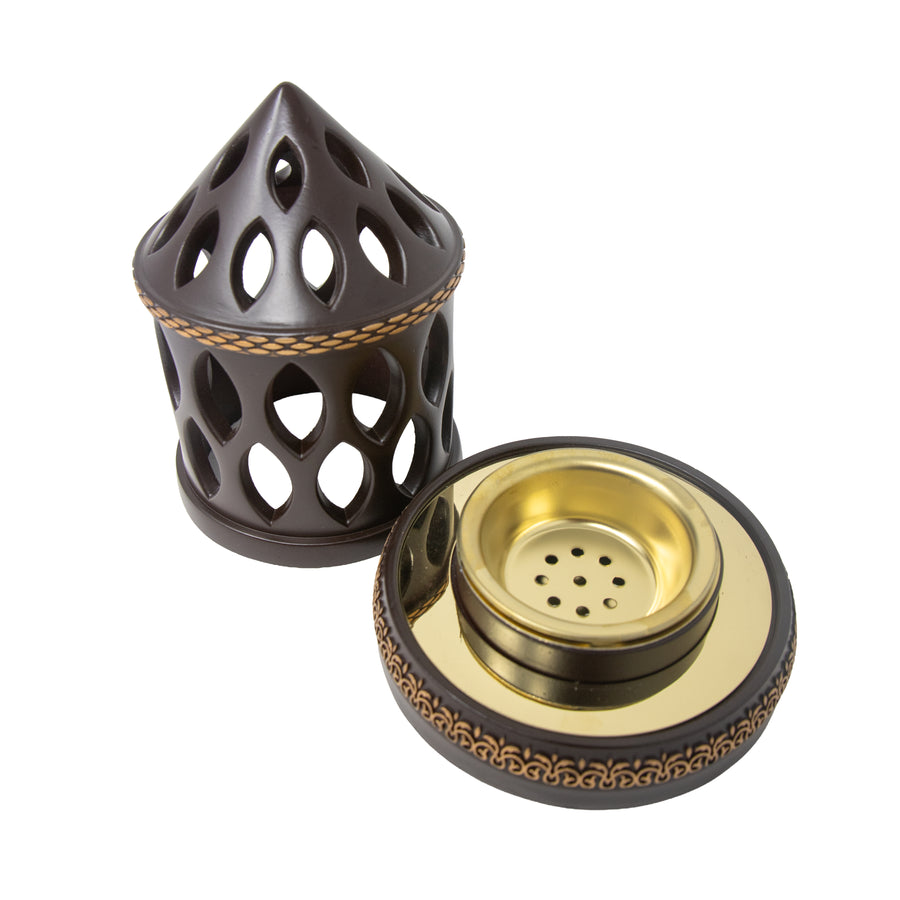 Pointed Dome Brown Bakhoor Burner H7540