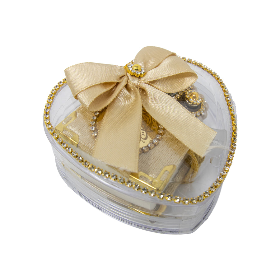 Mini Quran Heart Heart Gift Gold