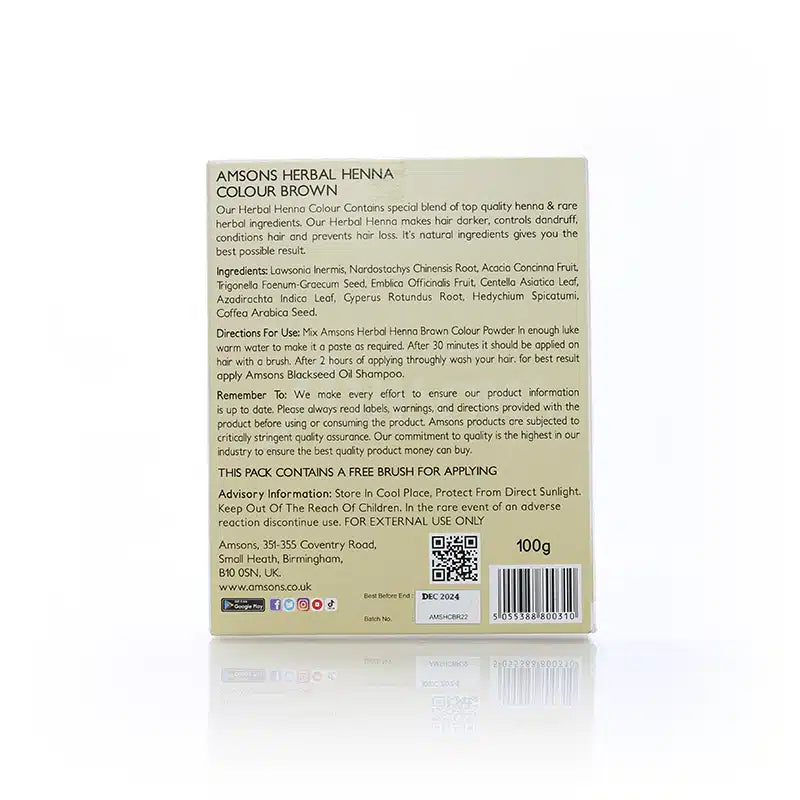 Henna Hair Colour Brown for Women 100g