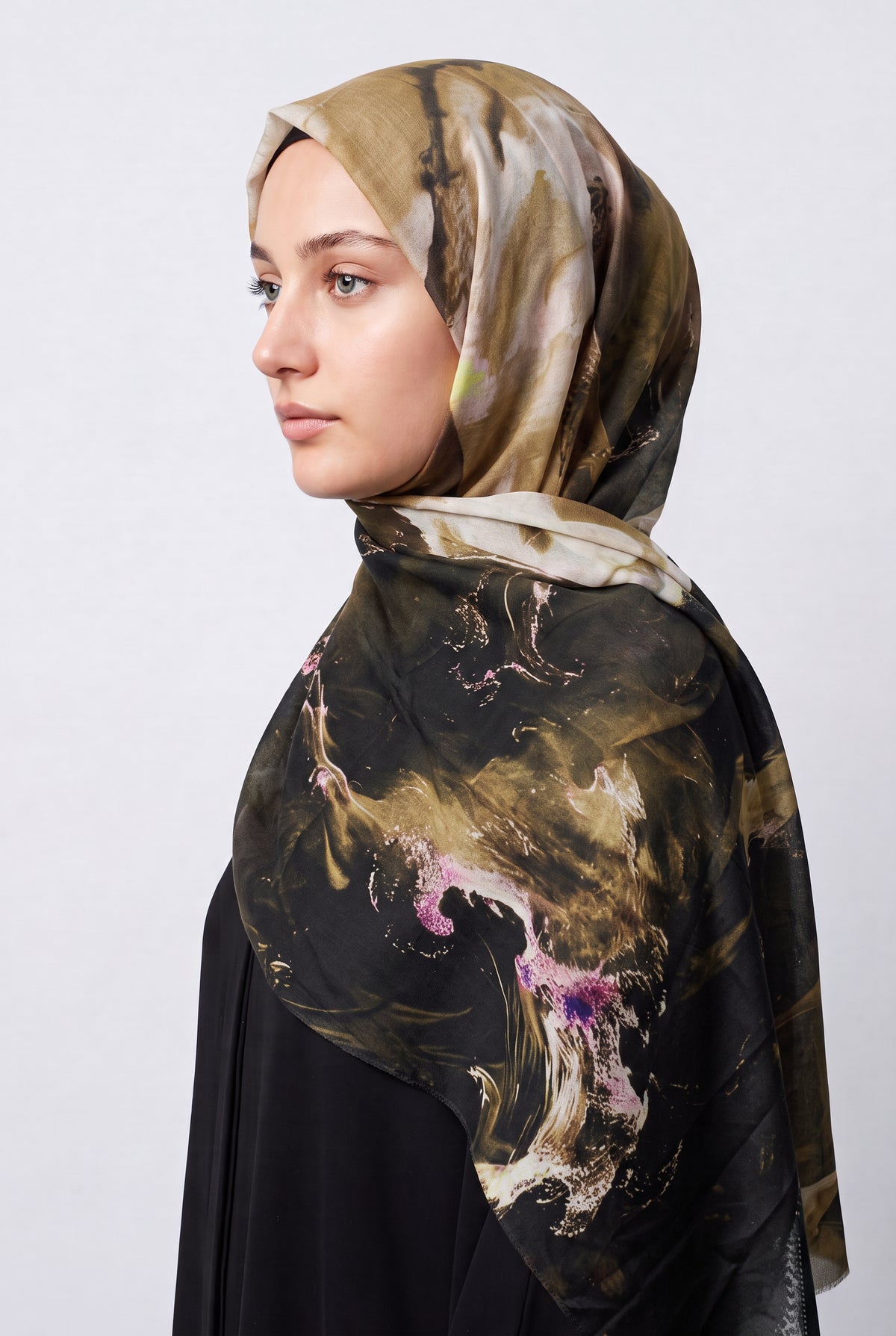 Watercolour Modal Hijab Mocha & Bronze