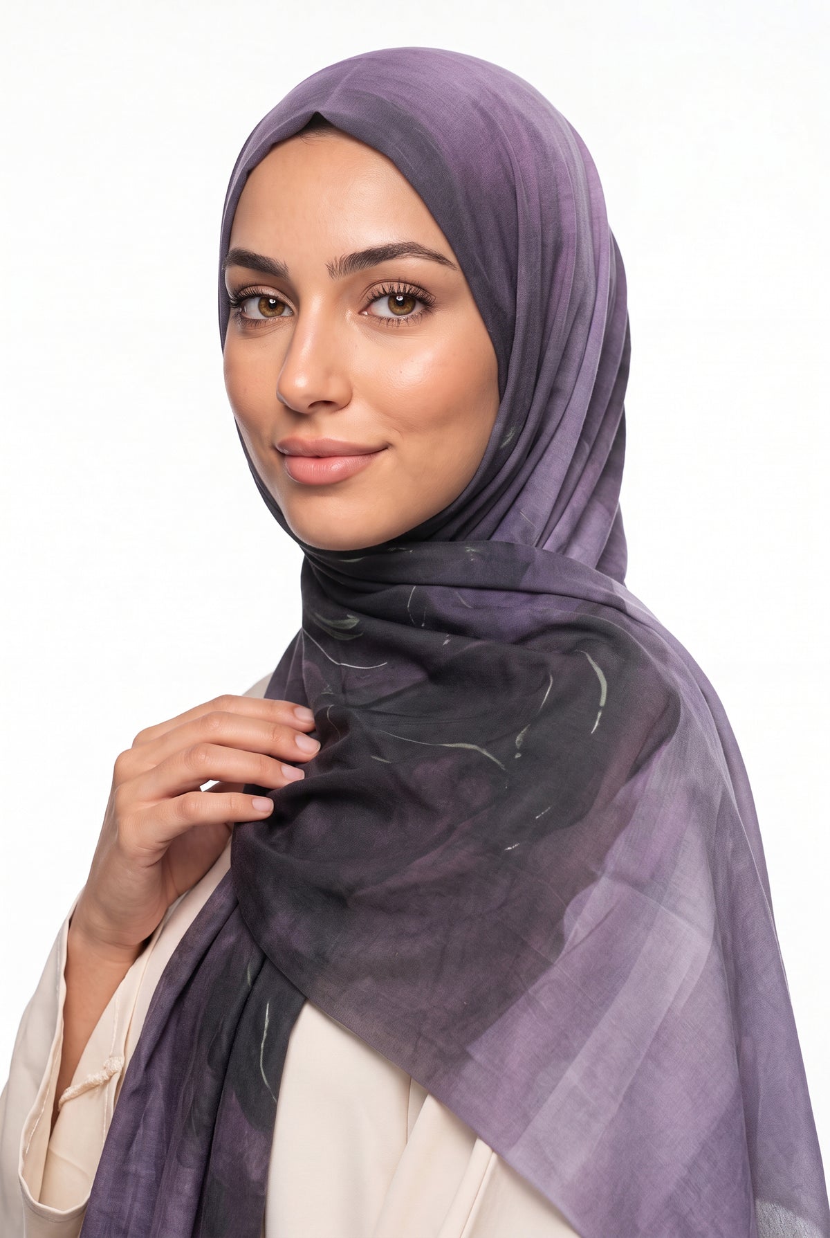 Watercolour Modal Hijab Lavender & Plum