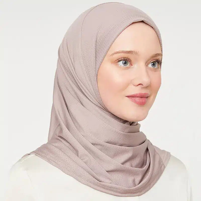 Hassle Free Hijab Silver Pink