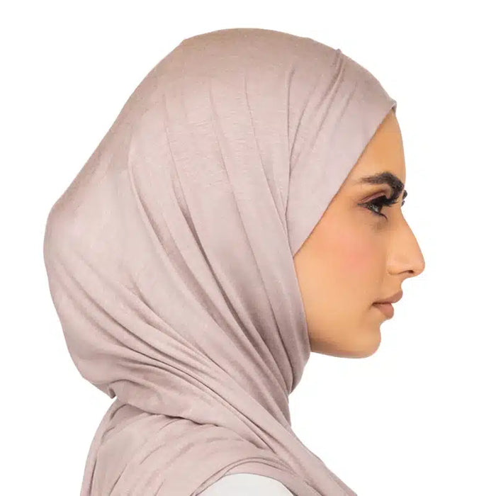 Elegant Jersey Hijab Cream Stone 48