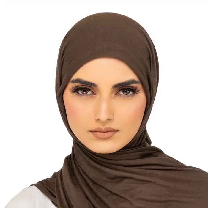 Elegant Jersey Hijab Olive Brown