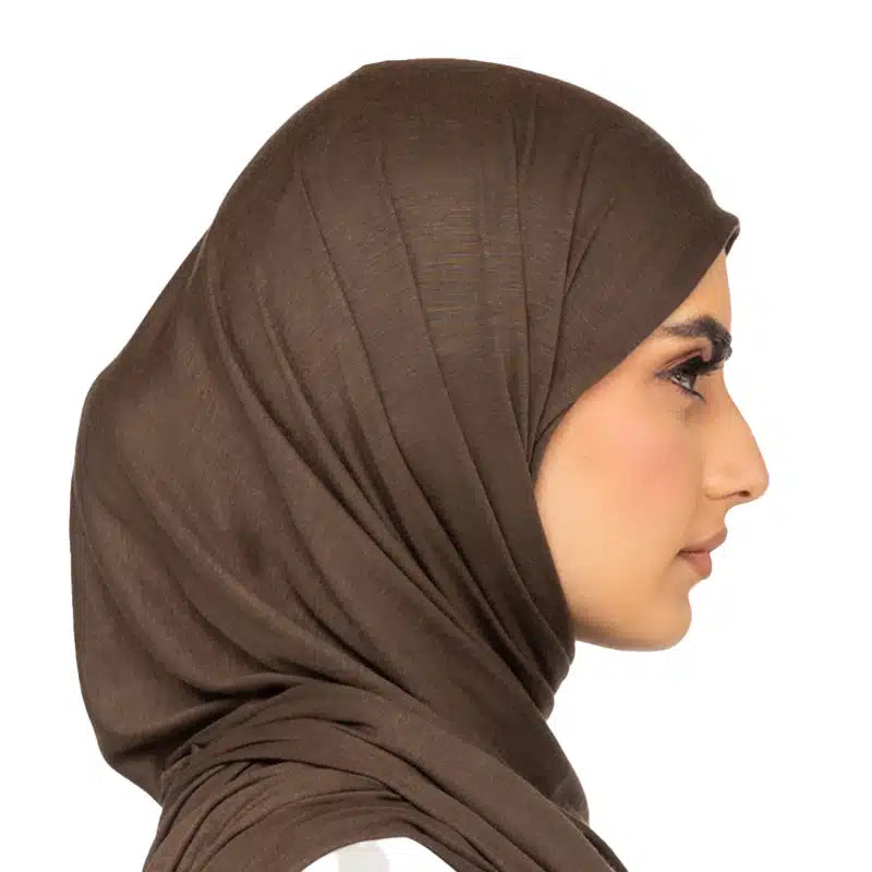 Elegant Jersey Hijab Chestnut Brown