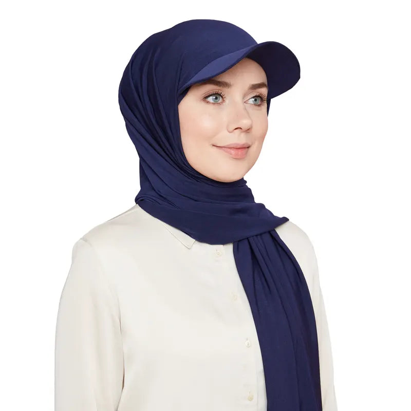 Versatile Hijab Cap Navy Blue