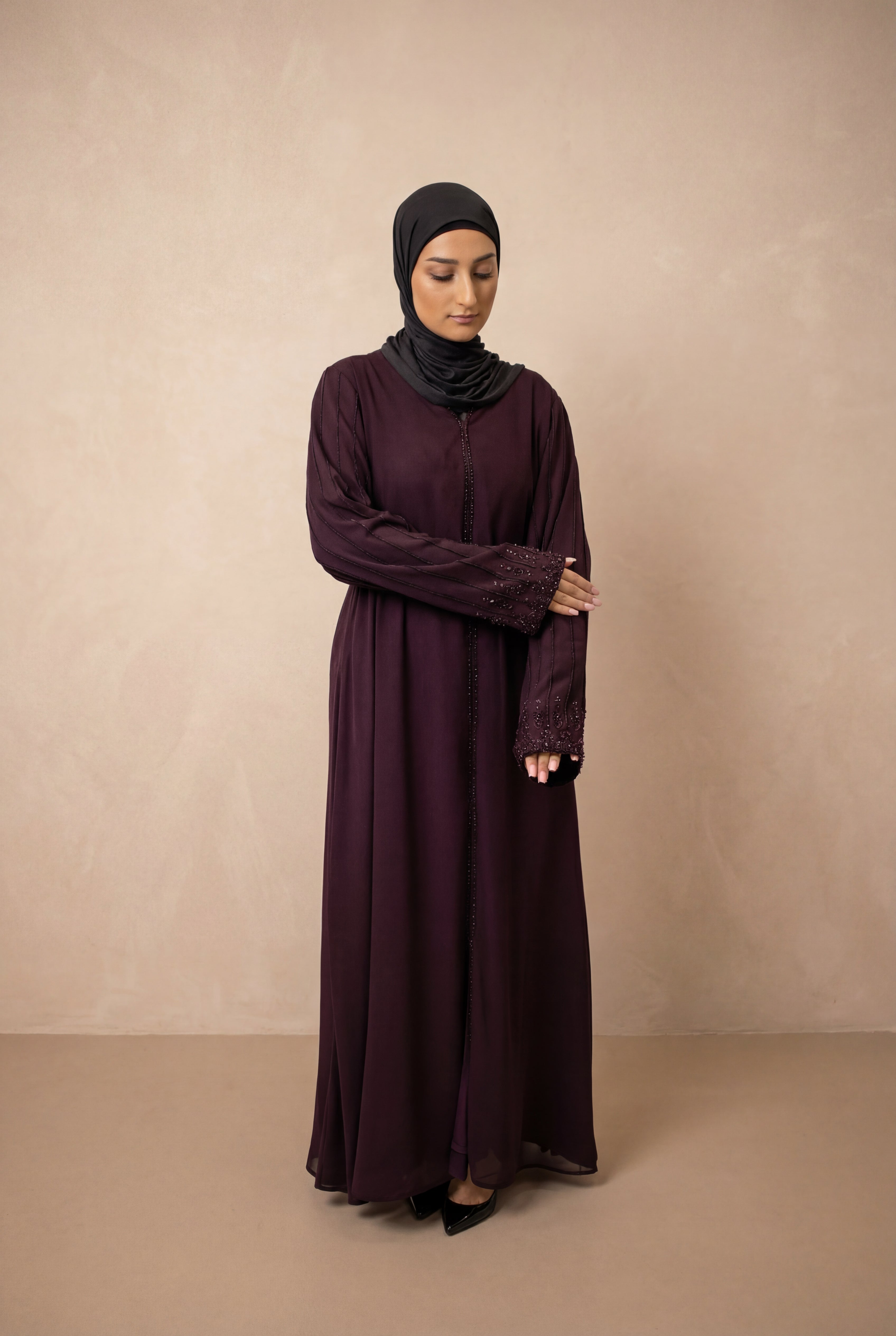 Royal Pearl Chiffon Kimono 6095 Plum