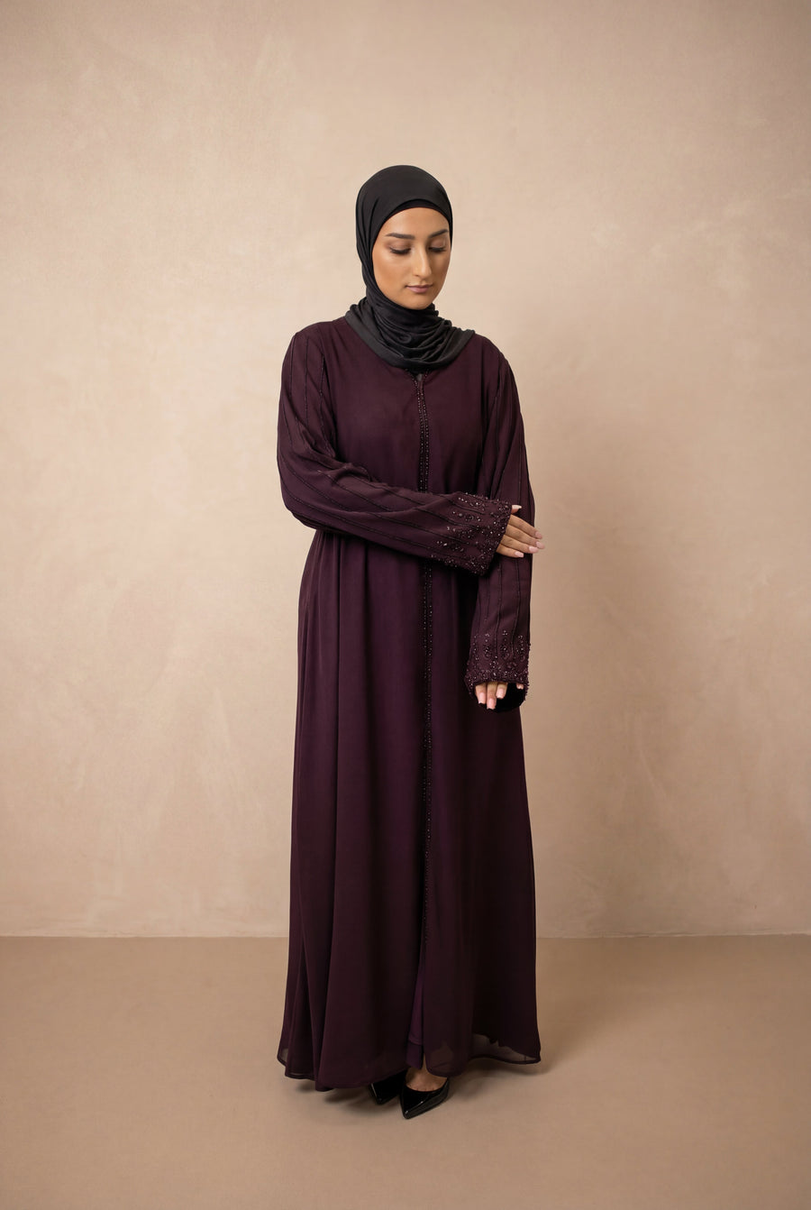 Royal Pearl Chiffon Kimono 6095 Plum