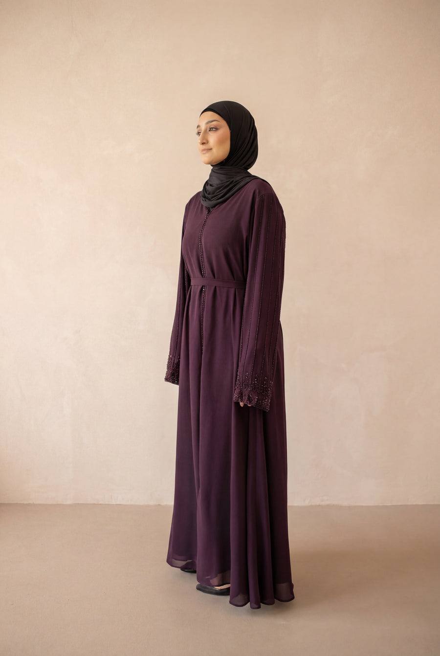 Royal Pearl Chiffon Kimono 6095 Plum