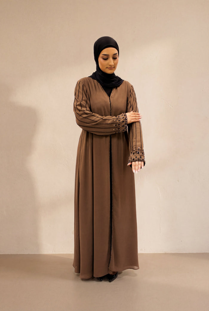 Royal Pearl Chiffon Kimono 6095 Mocha