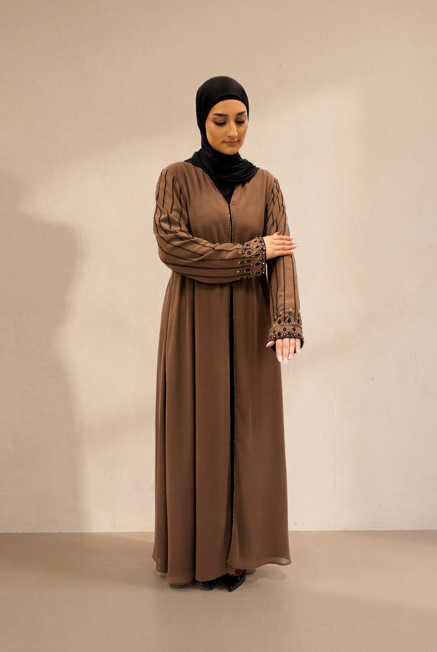 Royal Pearl Chiffon Kimono 6095 Mocha