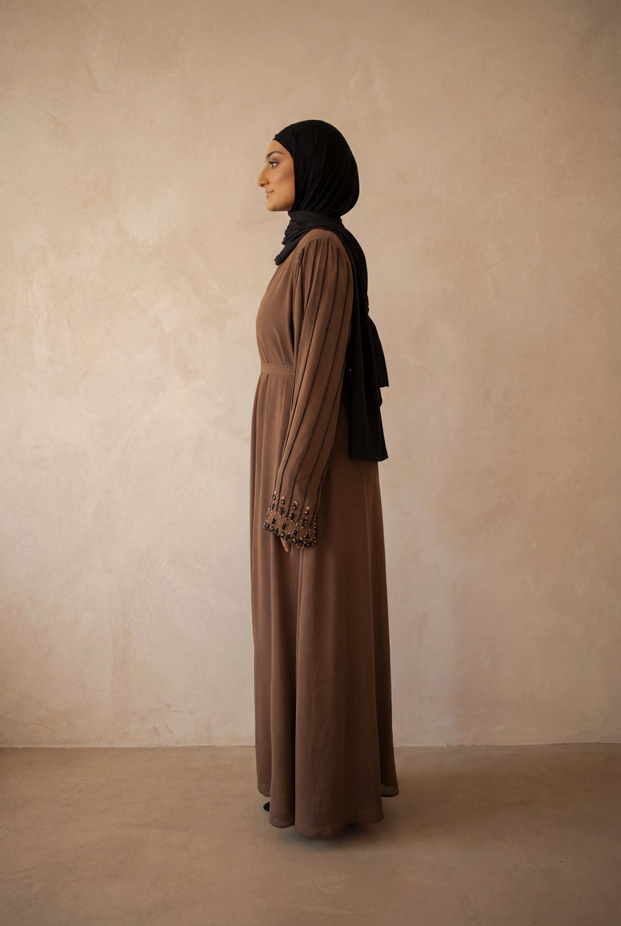 Royal Pearl Chiffon Kimono 6095 Mocha