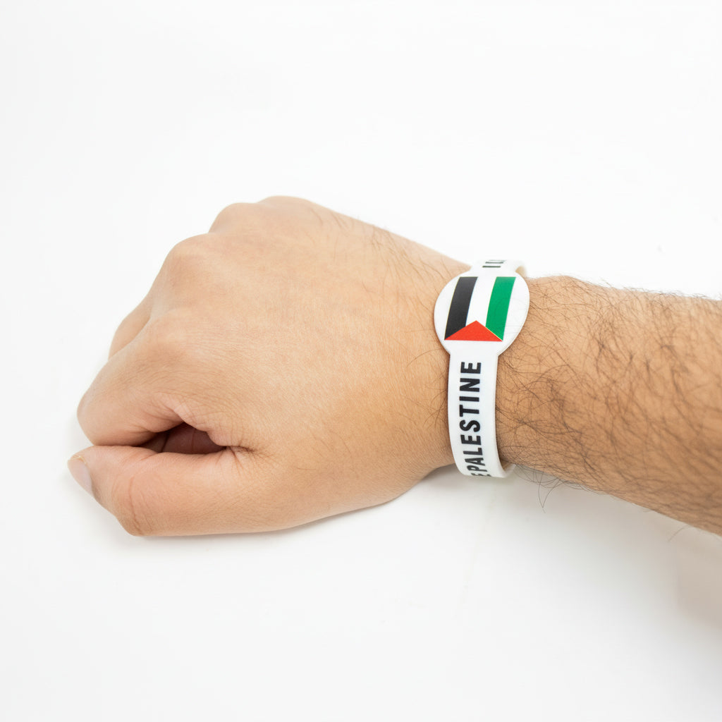 Palestine adjustable wristband White