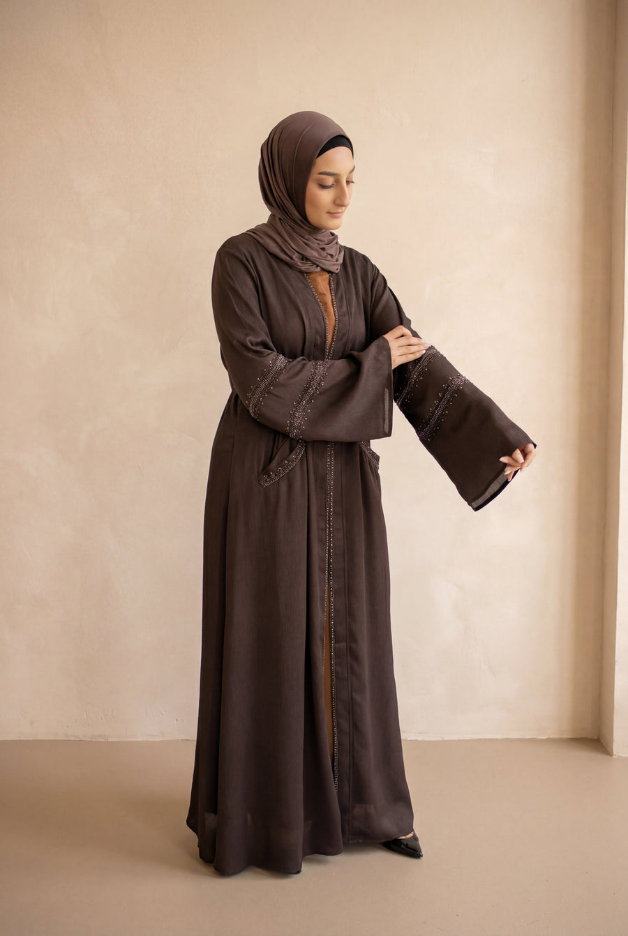 Beaded Weekend Kimono 6090 Chocolate