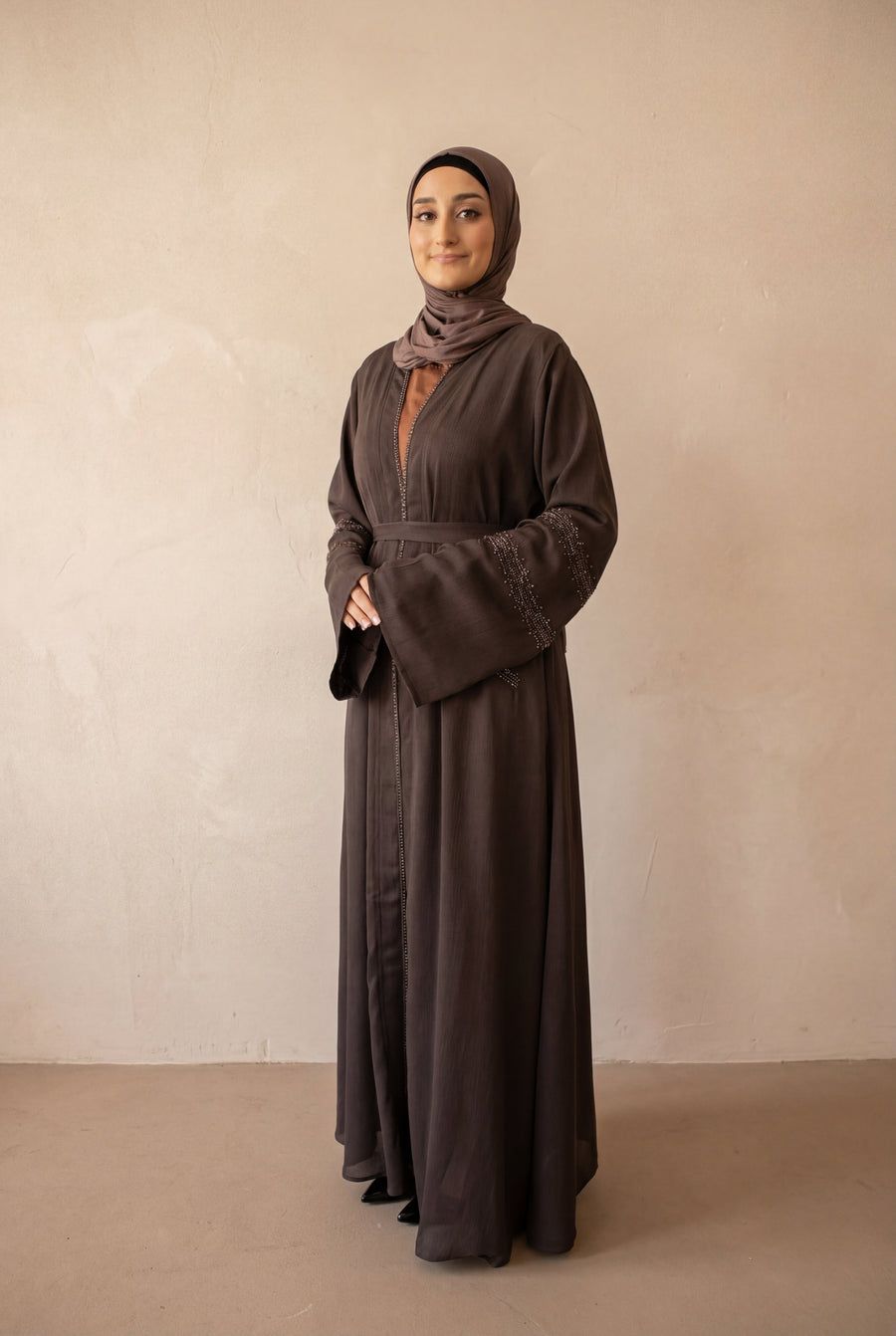 Beaded Weekend Kimono 6090 Chocolate