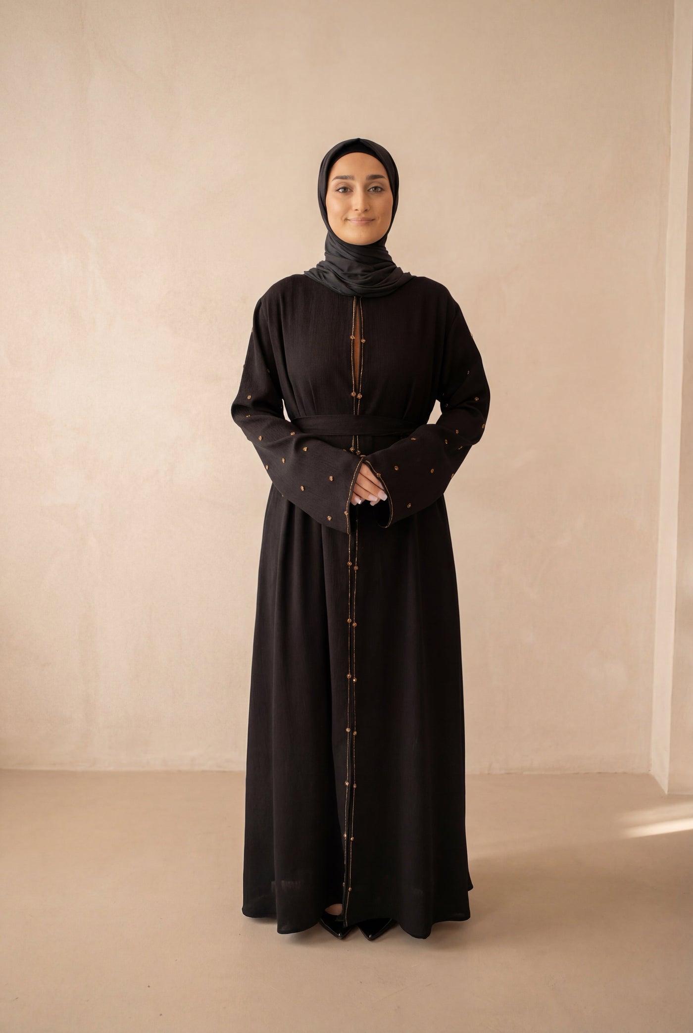 Satin Scattered Beaded Kimono 6076 Kimono