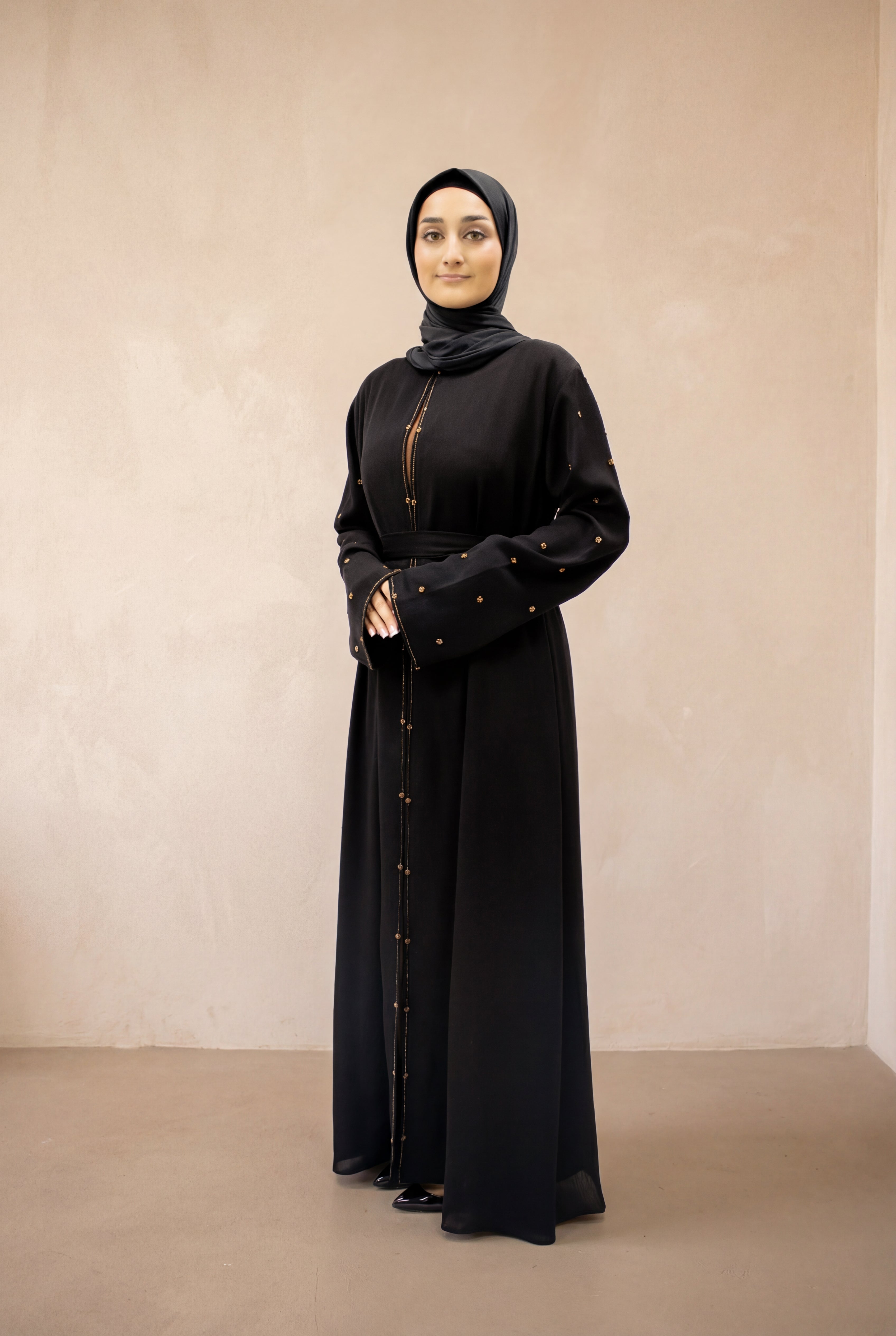 Satin Scattered Beaded Kimono 6076 Kimono