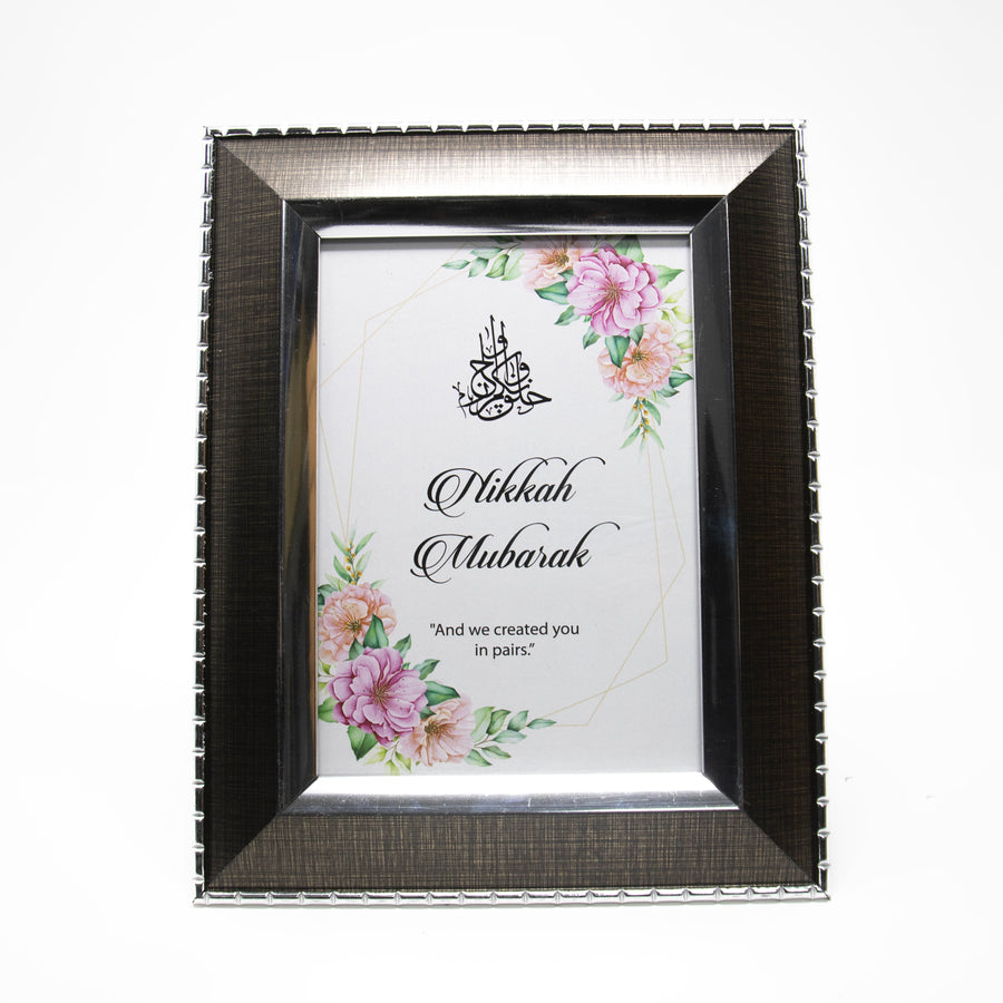 Nikah Mubarak Floral Gift Frame