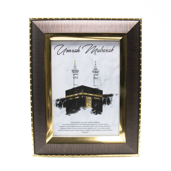 Umrah Mubarak White Background Kabah Gift Frame