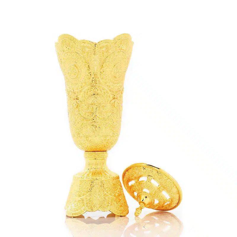 Large Gold Bakhoor Burner AM00855
