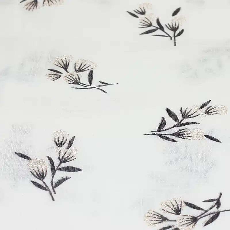 Shimmer Printed Cotton Off White Hijab