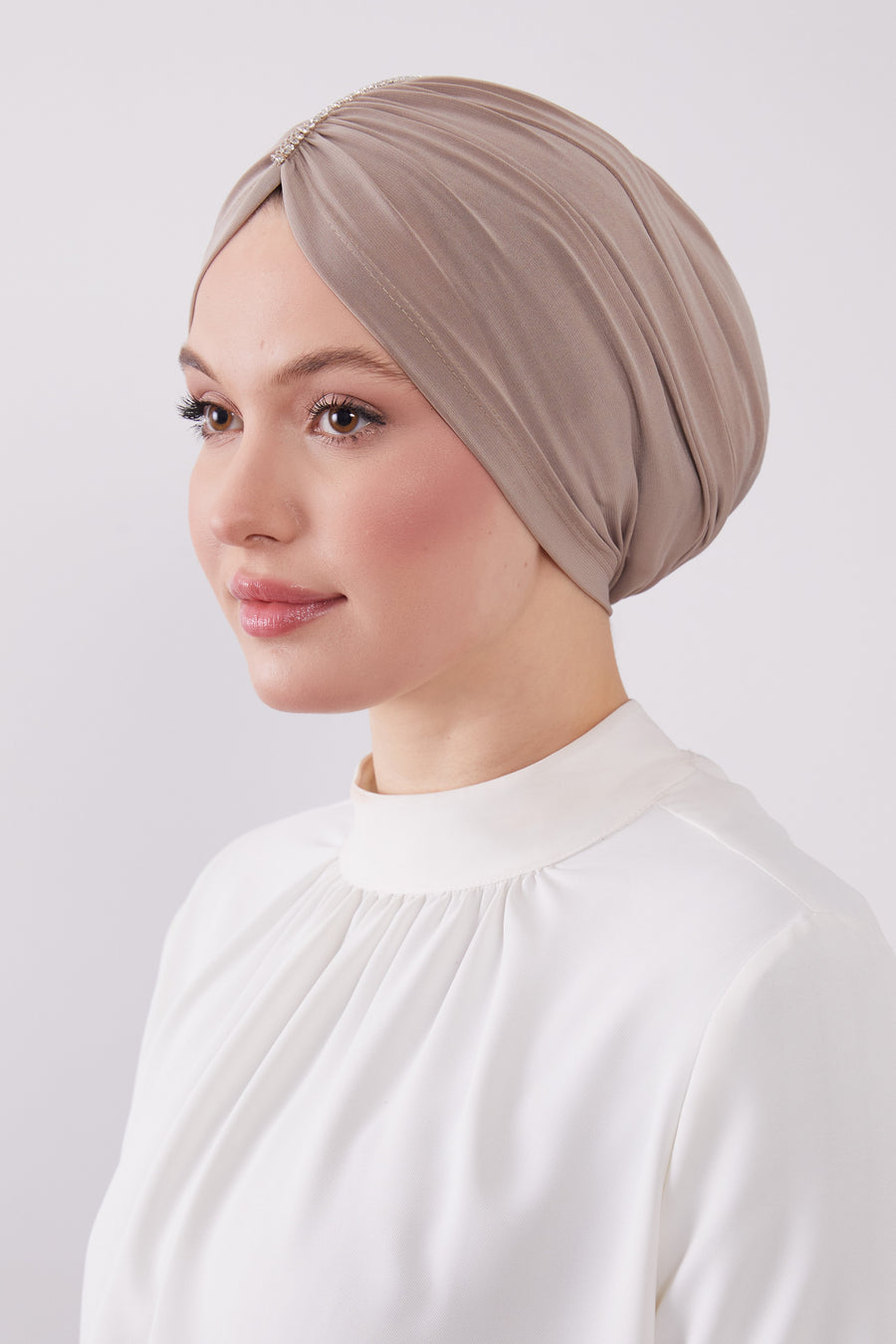 Party Turban Light Brown Col 11
