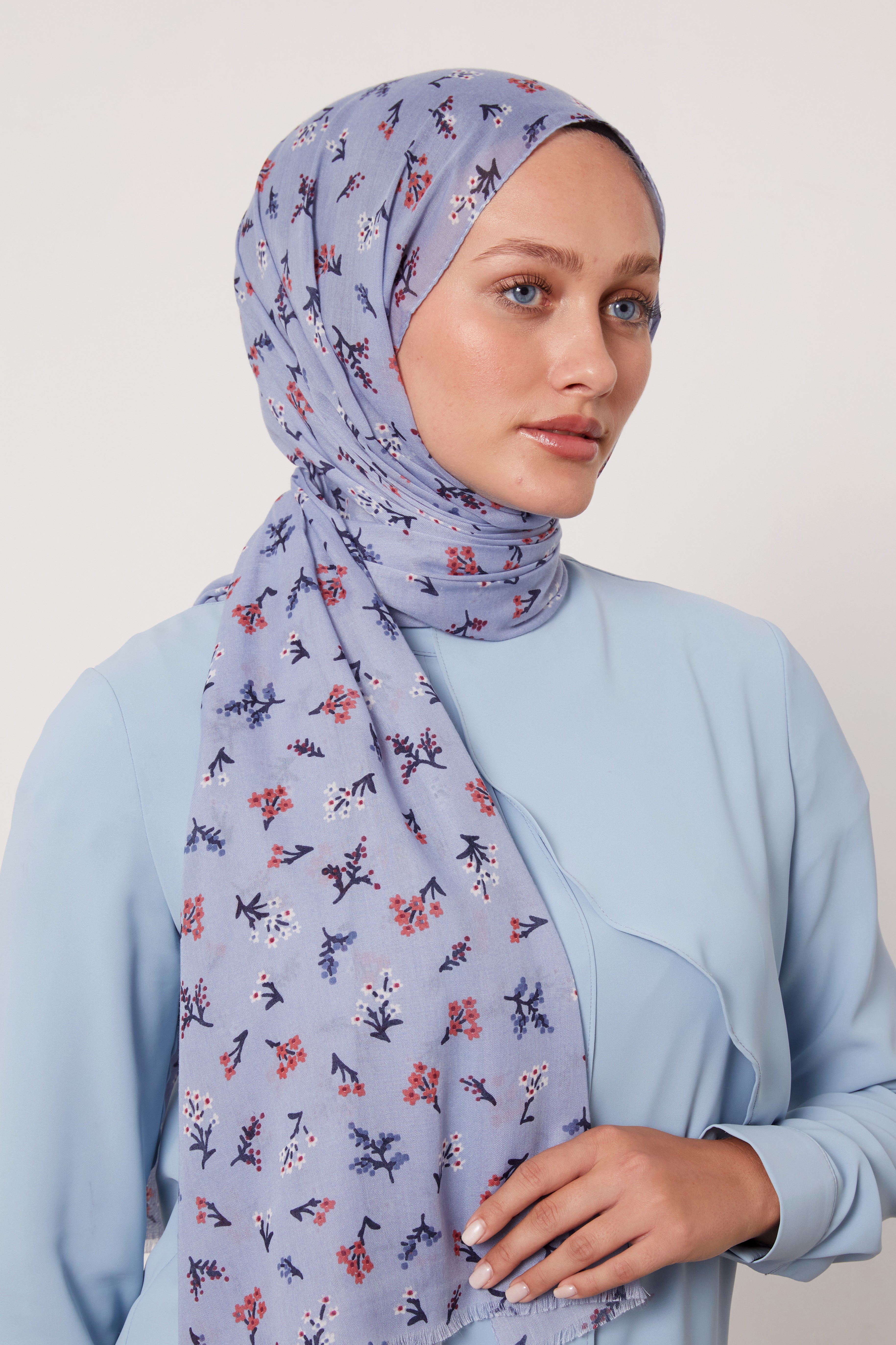 Scattered Floral Cotton Hijab Col 9