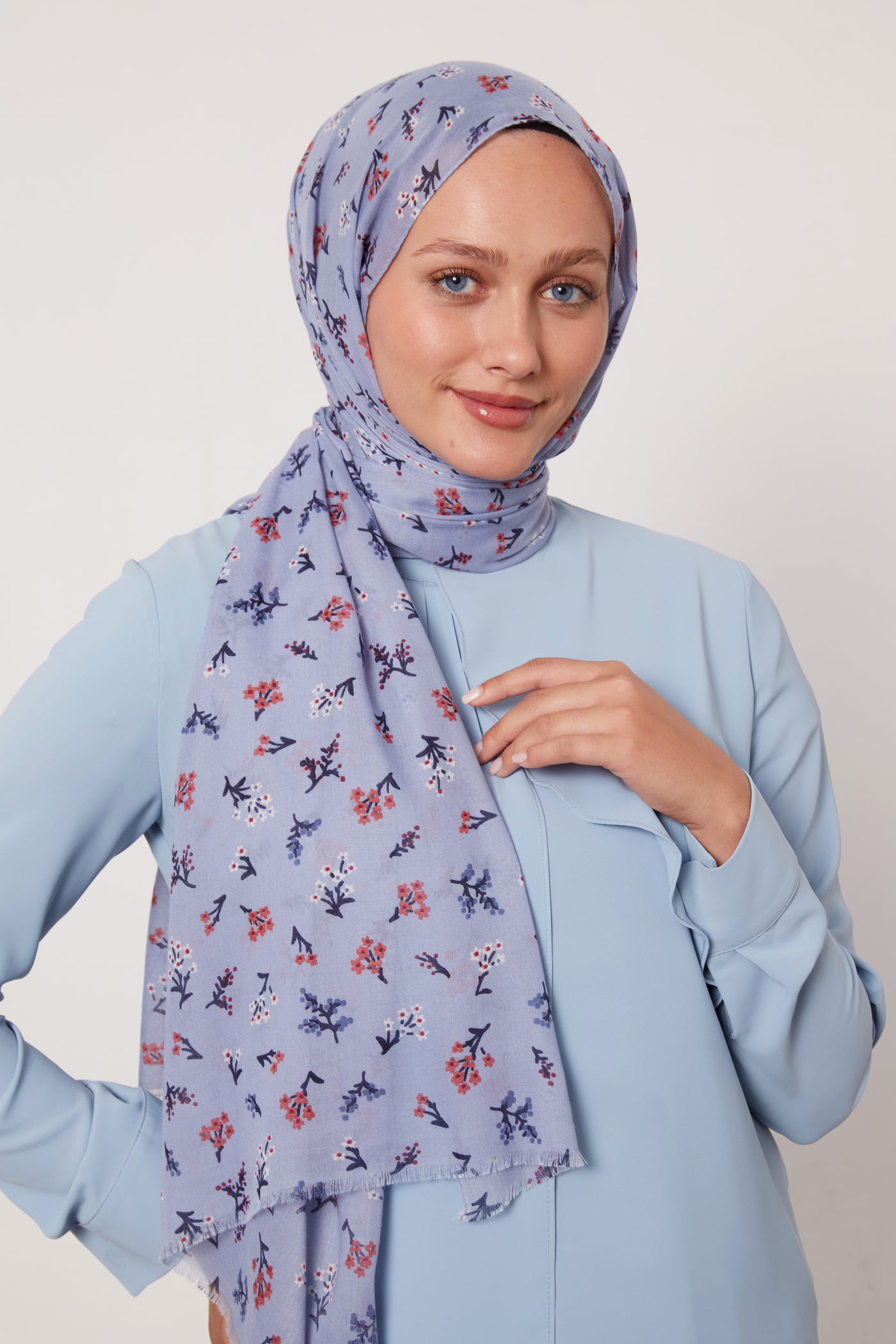 Scattered Floral Cotton Hijab Col 9