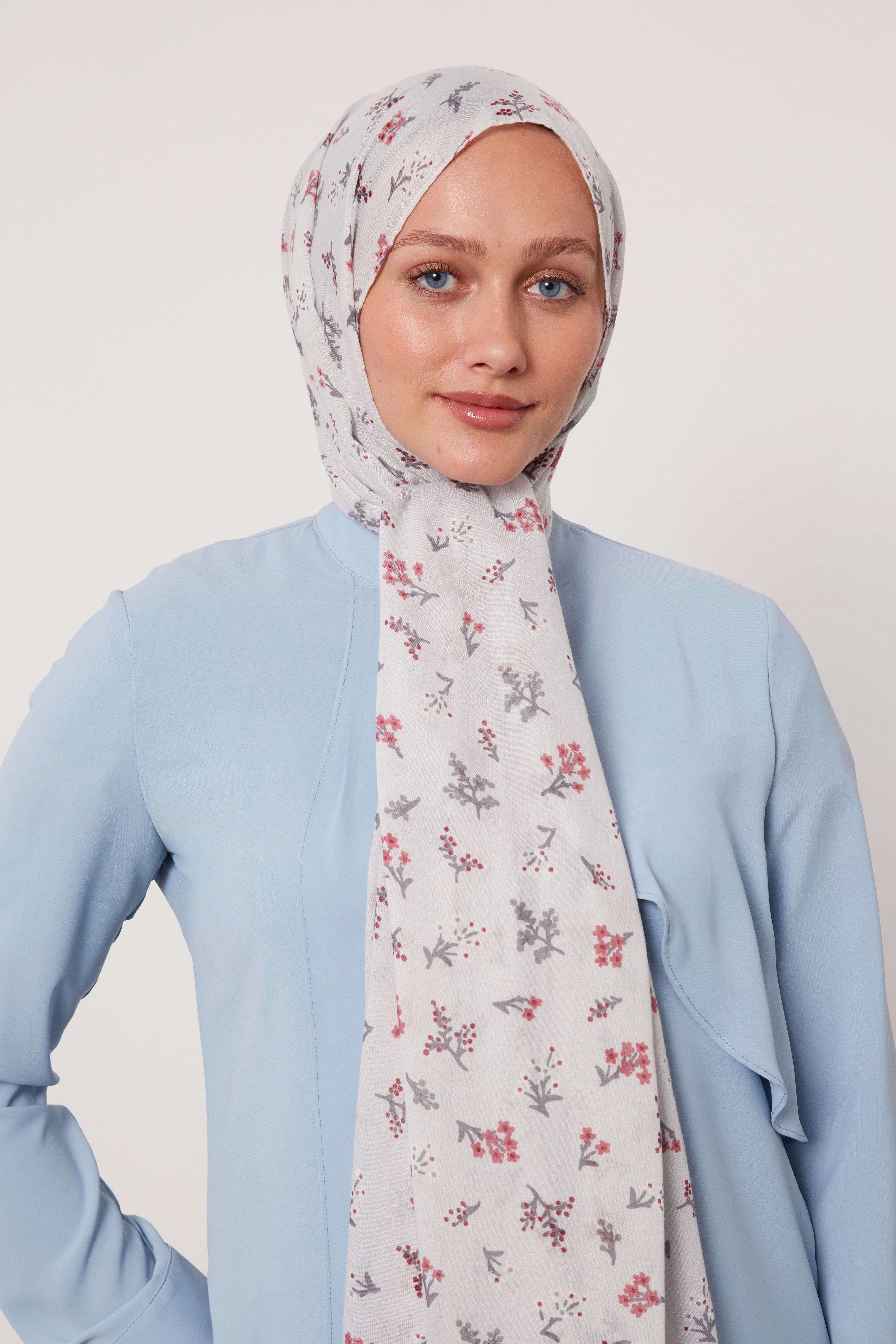 Scattered Floral Cotton Hijab Col 11