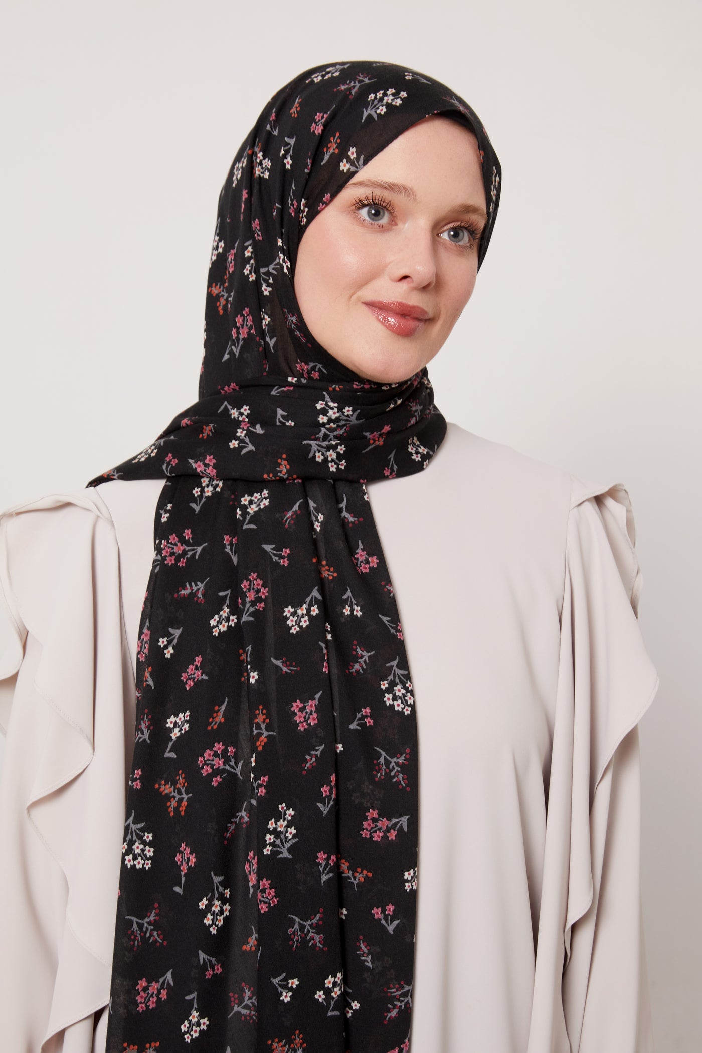 Scattered Floral Cotton Hijab Col 12