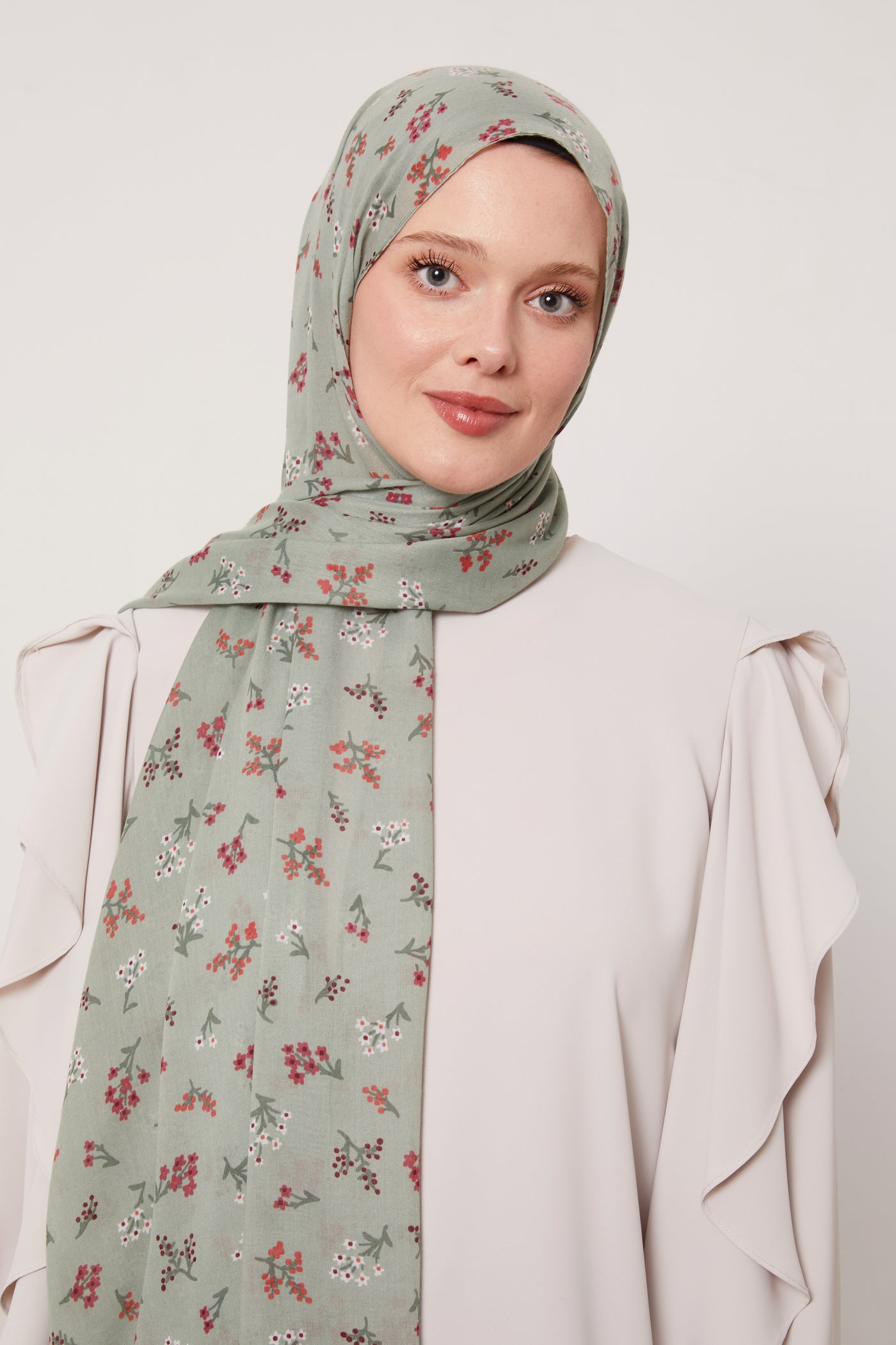 Scattered Floral Cotton Hijab Col 13