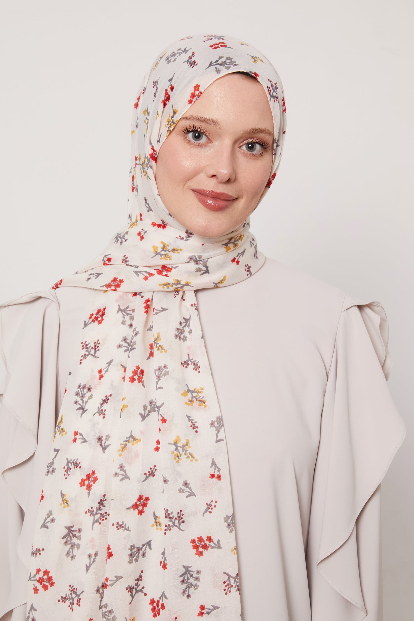 Scattered Floral Cotton Hijab Col 15