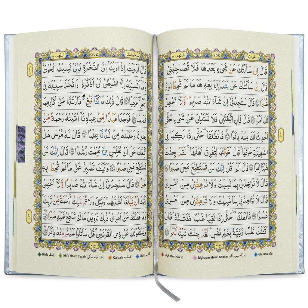 Indo Pak Colour Coded Tajweed Quran 136 - Blue