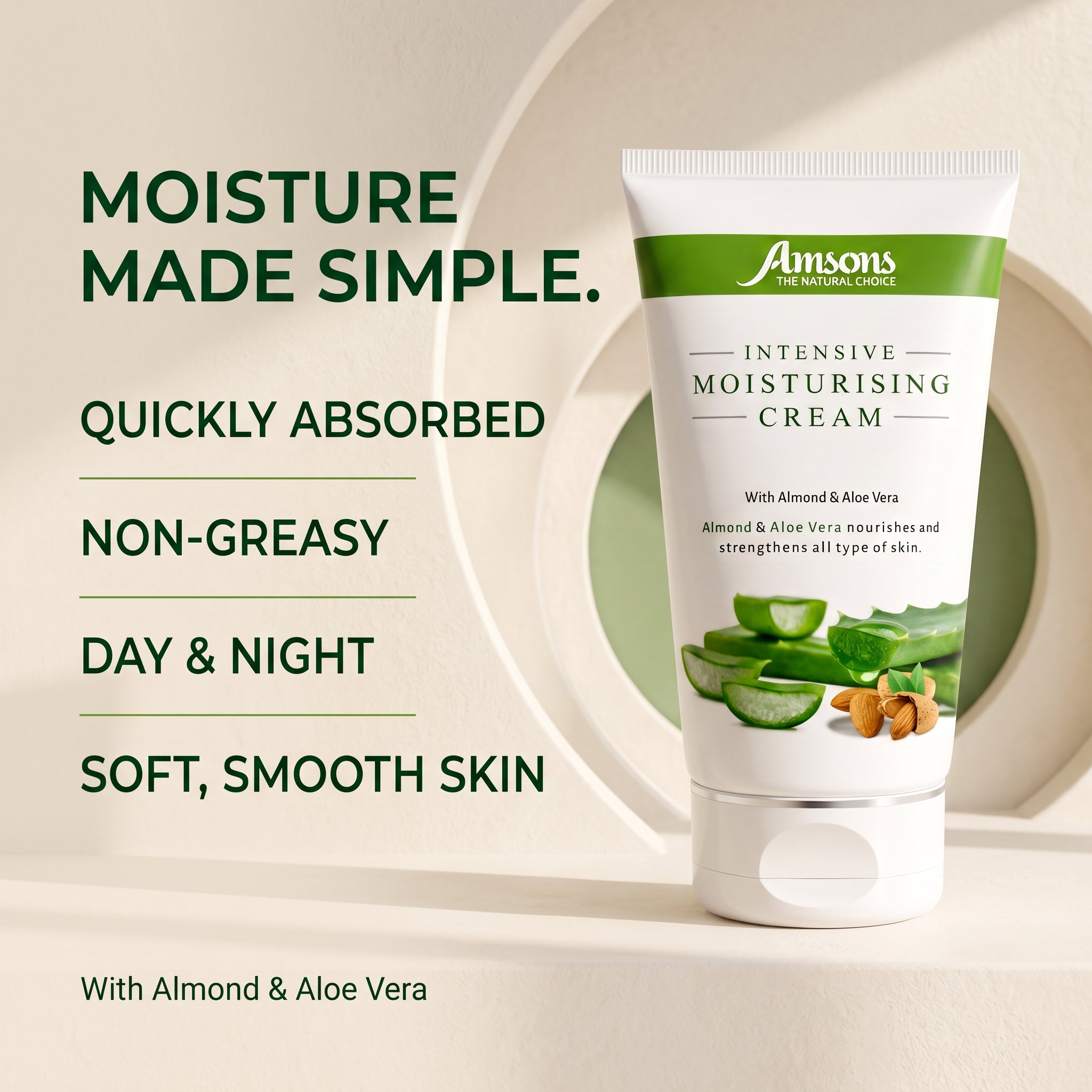 Intensive Moisturising Cream with Almond and Aloe Vera 50g