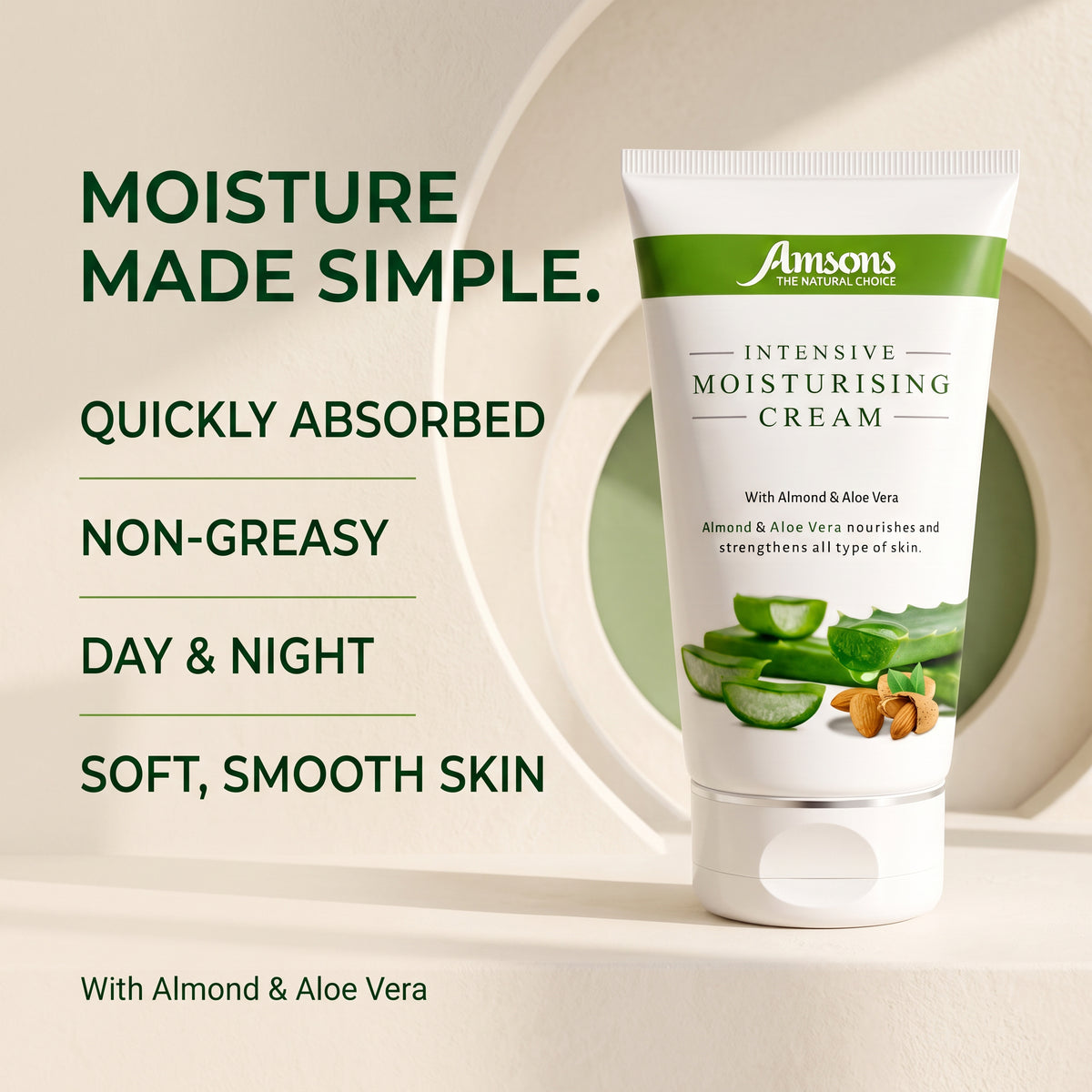 Intensive Moisturising Cream with Almond and Aloe Vera 100g