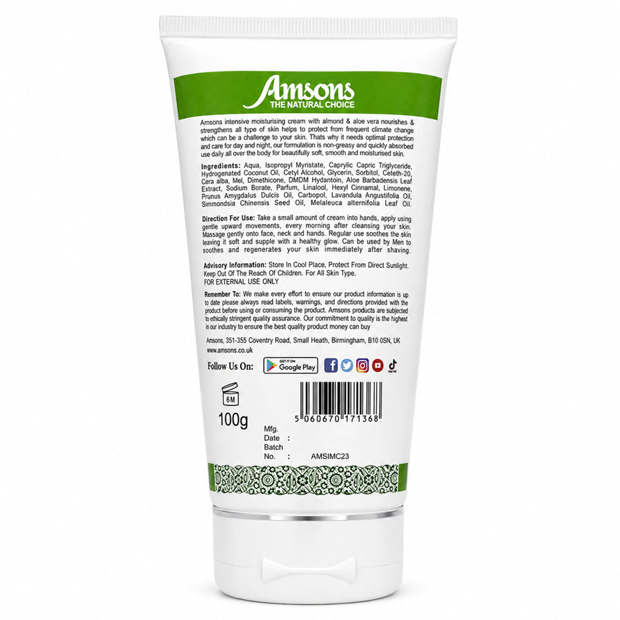 Intensive Moisturising Cream with Almond and Aloe Vera 50g
