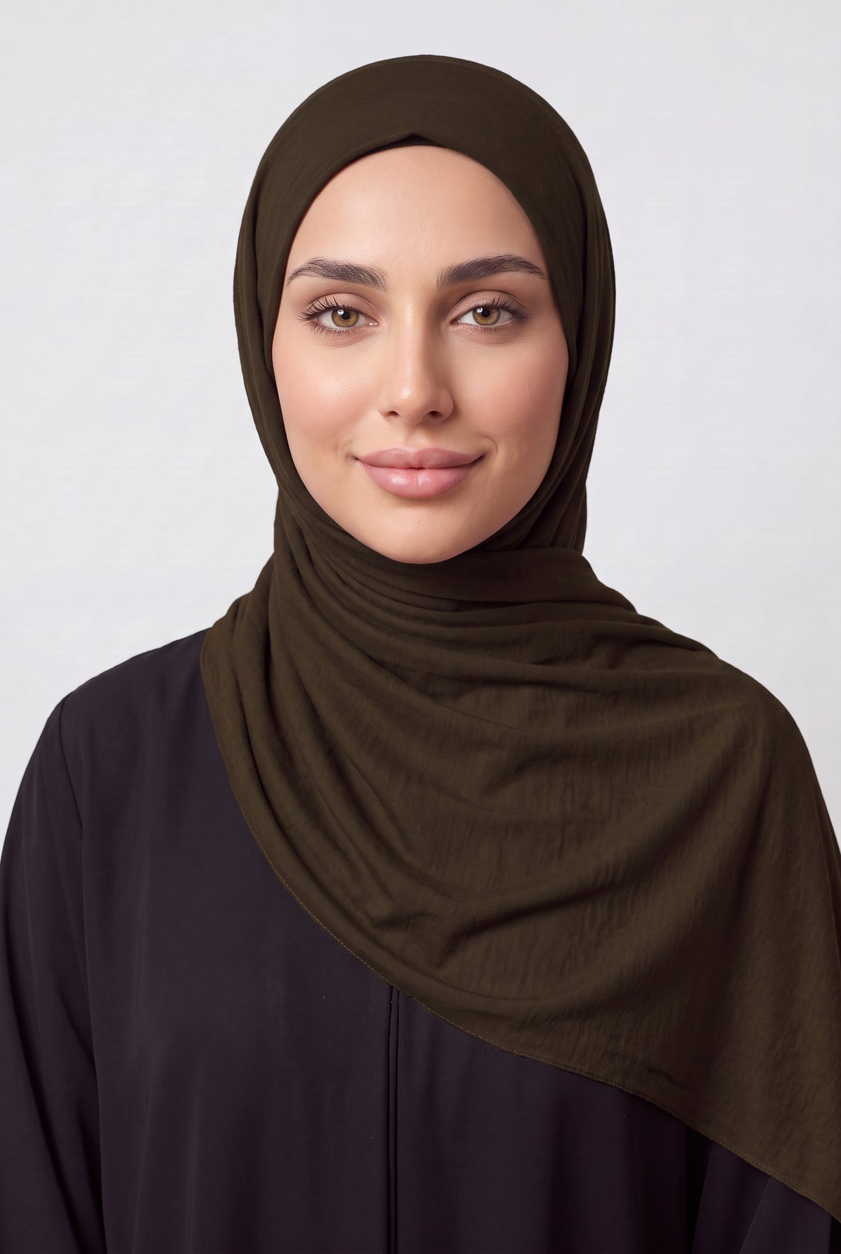 Elegant Jersey Hijab Chocolate Brown Col 110
