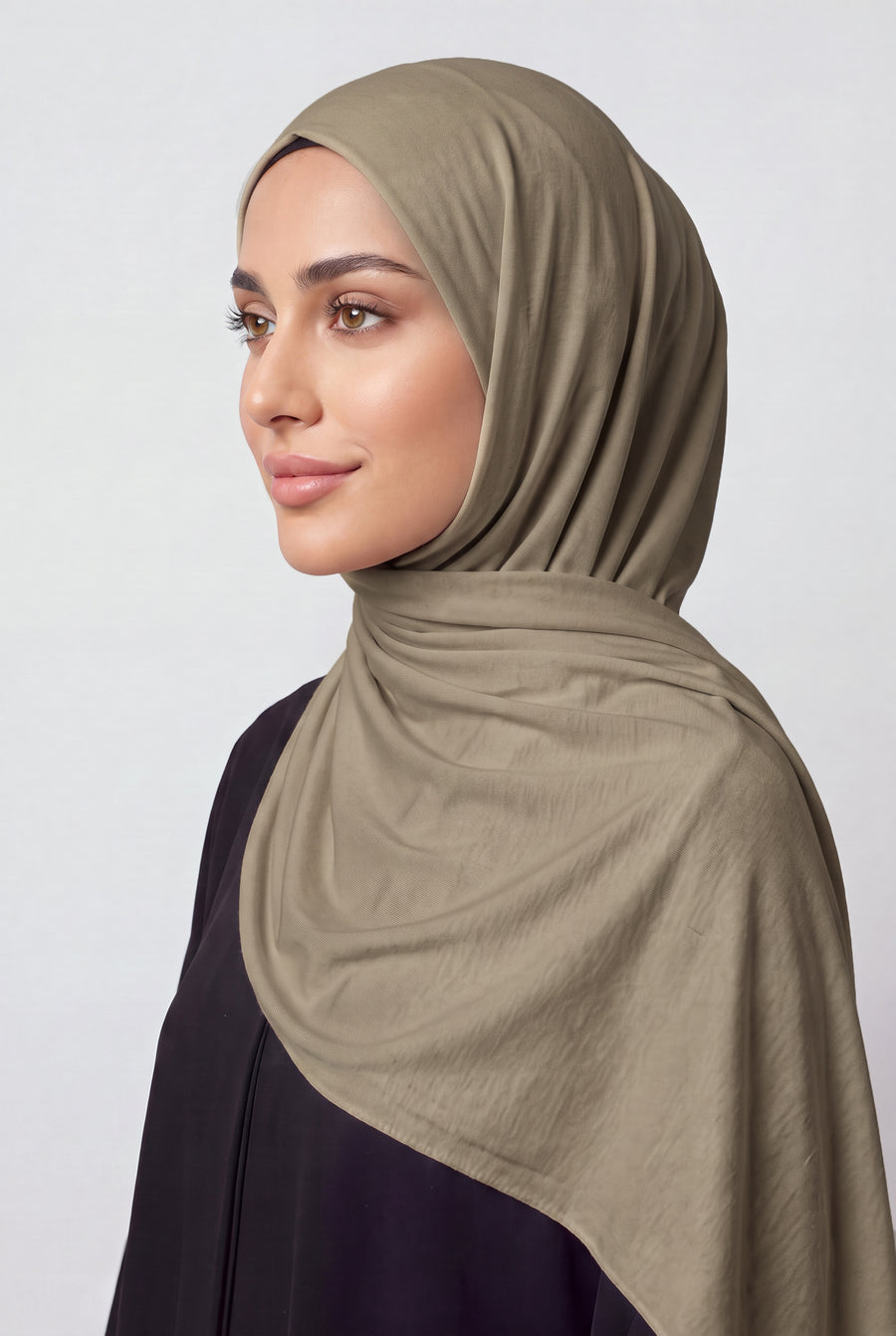 Elegant Jersey Hijab Mushroom Col 119