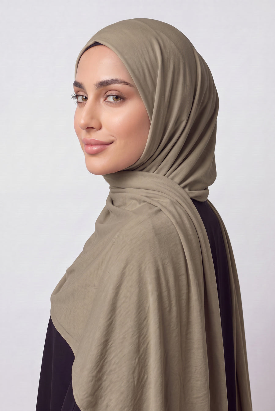 Elegant Jersey Hijab Mushroom Col 119