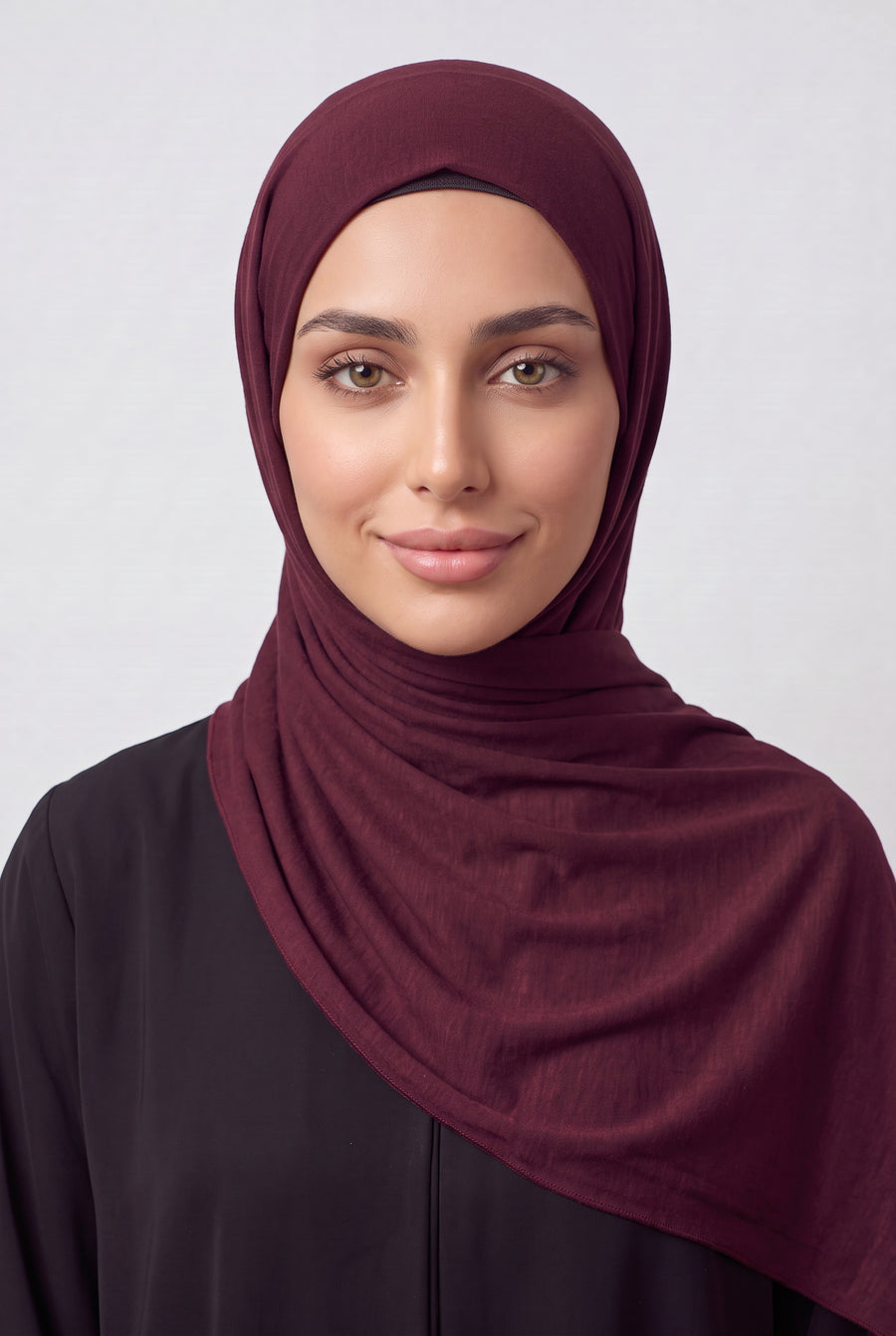 Elegant Jersey Hijab Burgundy Col 123