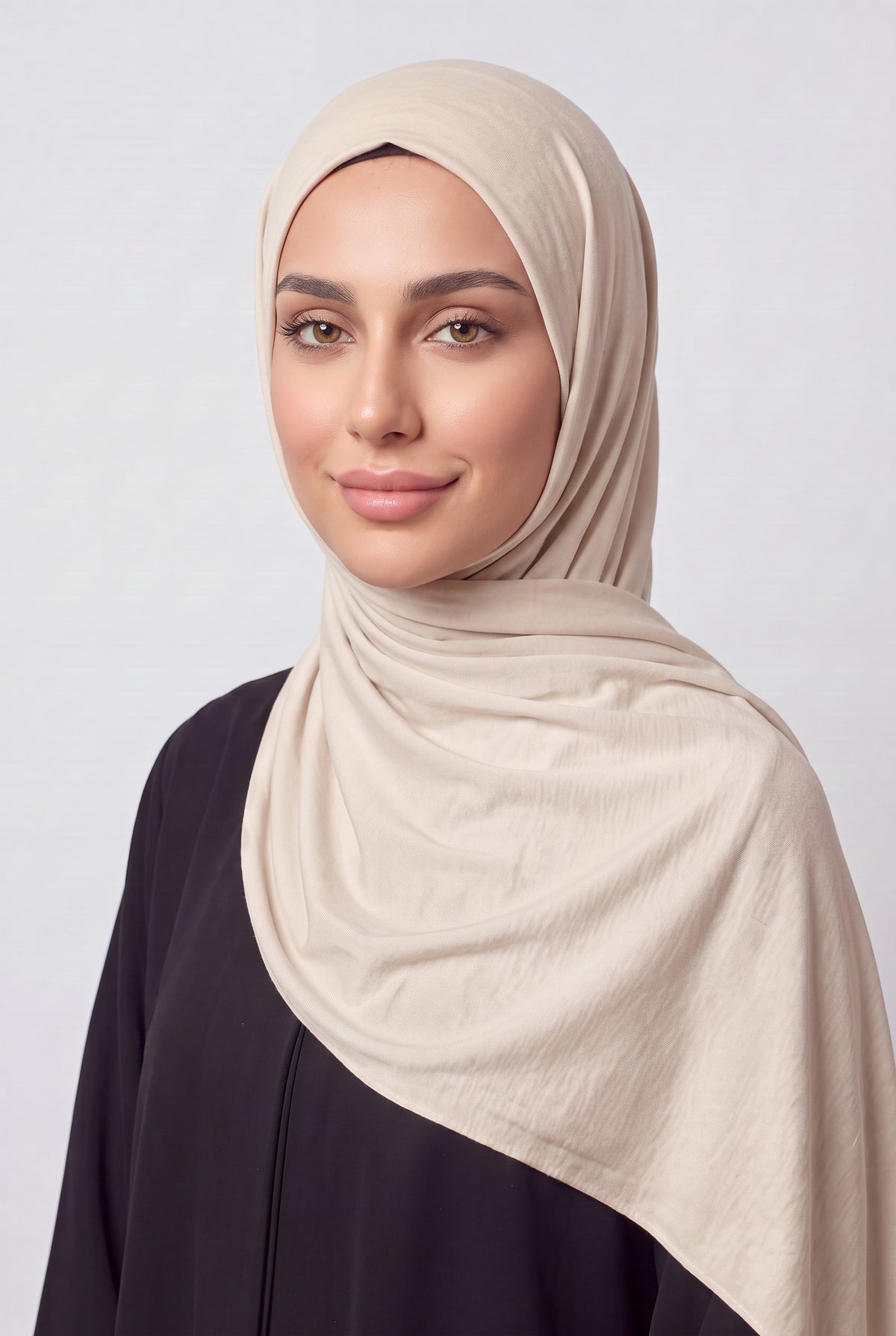 Elegant Jersey Hijab Cream Col 131